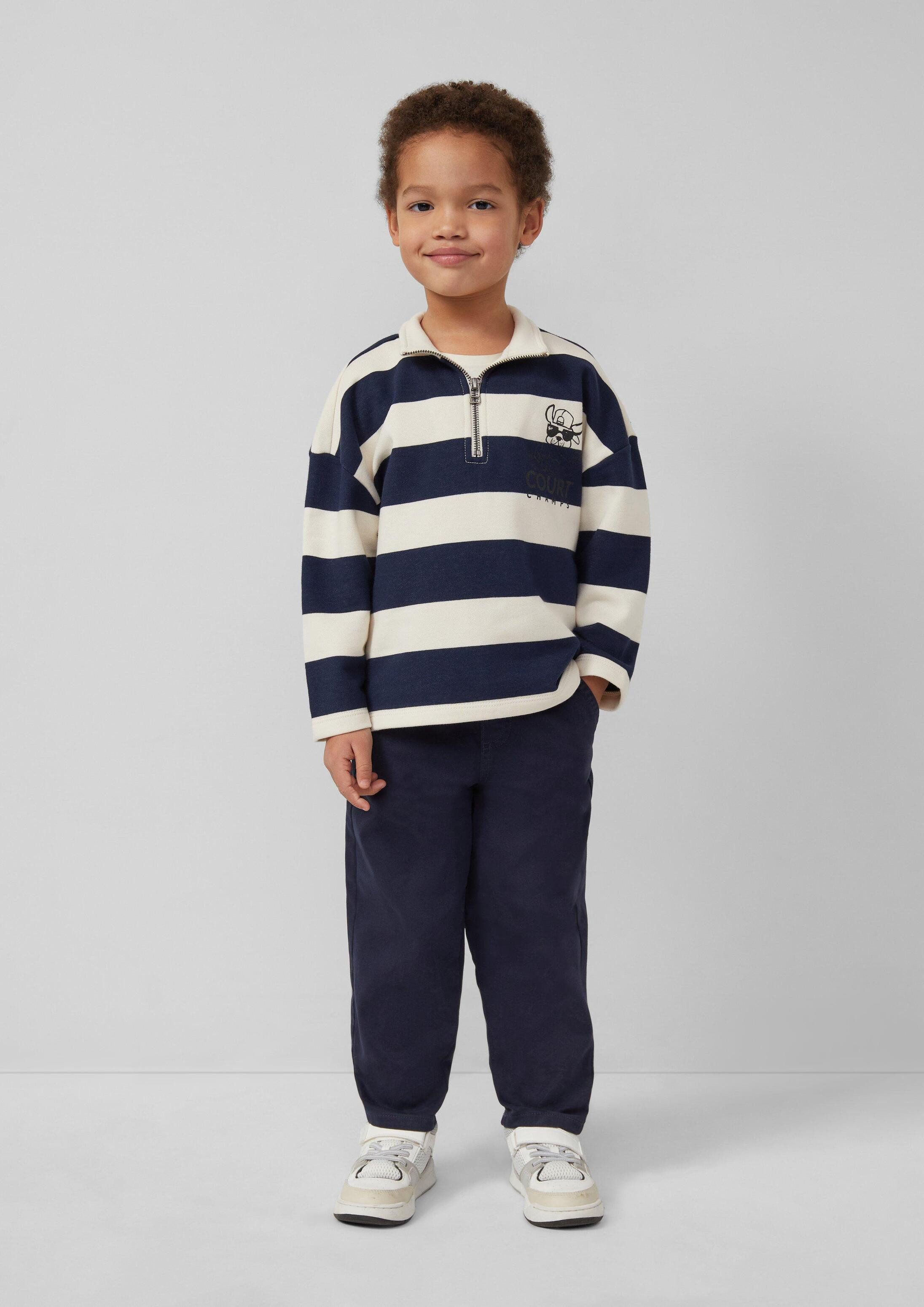 s.Oliver Sweatshirt Sweatshirt Oversize-Sweatshirt mit Print und Stehkragen – Bild 3 von 4