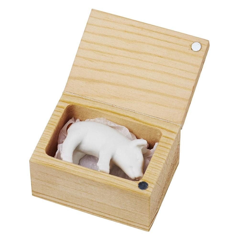 Räder Dekofigur Design Glückskästchen Glücksschwein to go Weiß (2-teilig)