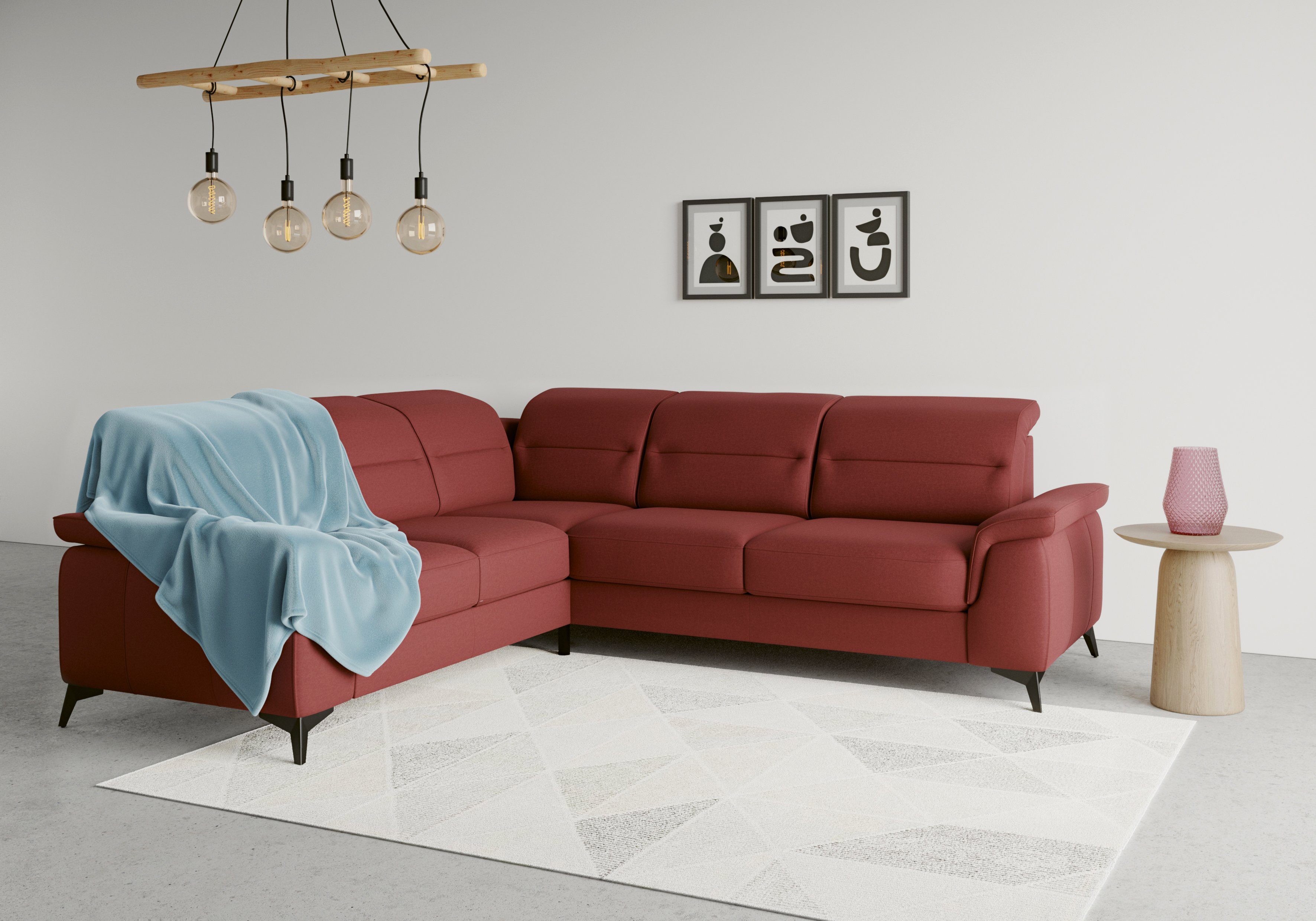 Ecksofa sit&more mit Armteilfunktion, Kopfteilverstellung optinal Metallfüße Sinatra, und