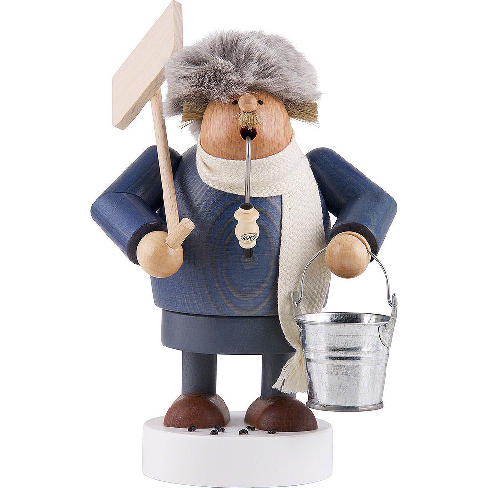 KWO Kunstgewerbe Werkstätten Räuchermännchen Schneeschipper (19cm) Räuchermann von KWO