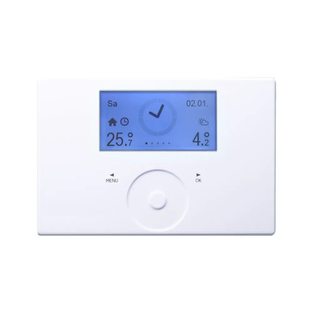 STIEBEL ELTRON Außentemperaturanzeige Raumfernbedienung mit Thermostatfunktion für Wärmepumpenmanager 234723, Matrixdisplay