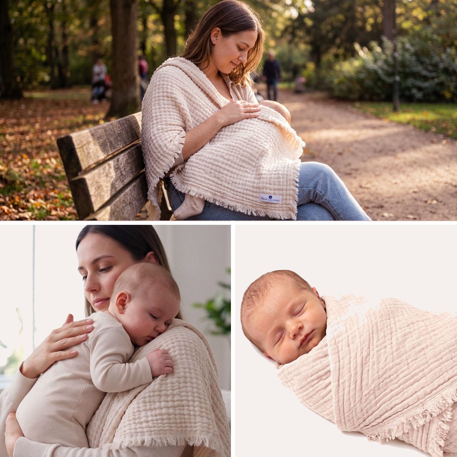 Babydecke 80x80 - Premium Musselindecke, Puckdecke & Kuscheldecke, Nordic Coast Company, Babydecke Musselin extra weich - Neugeborene - geprüft