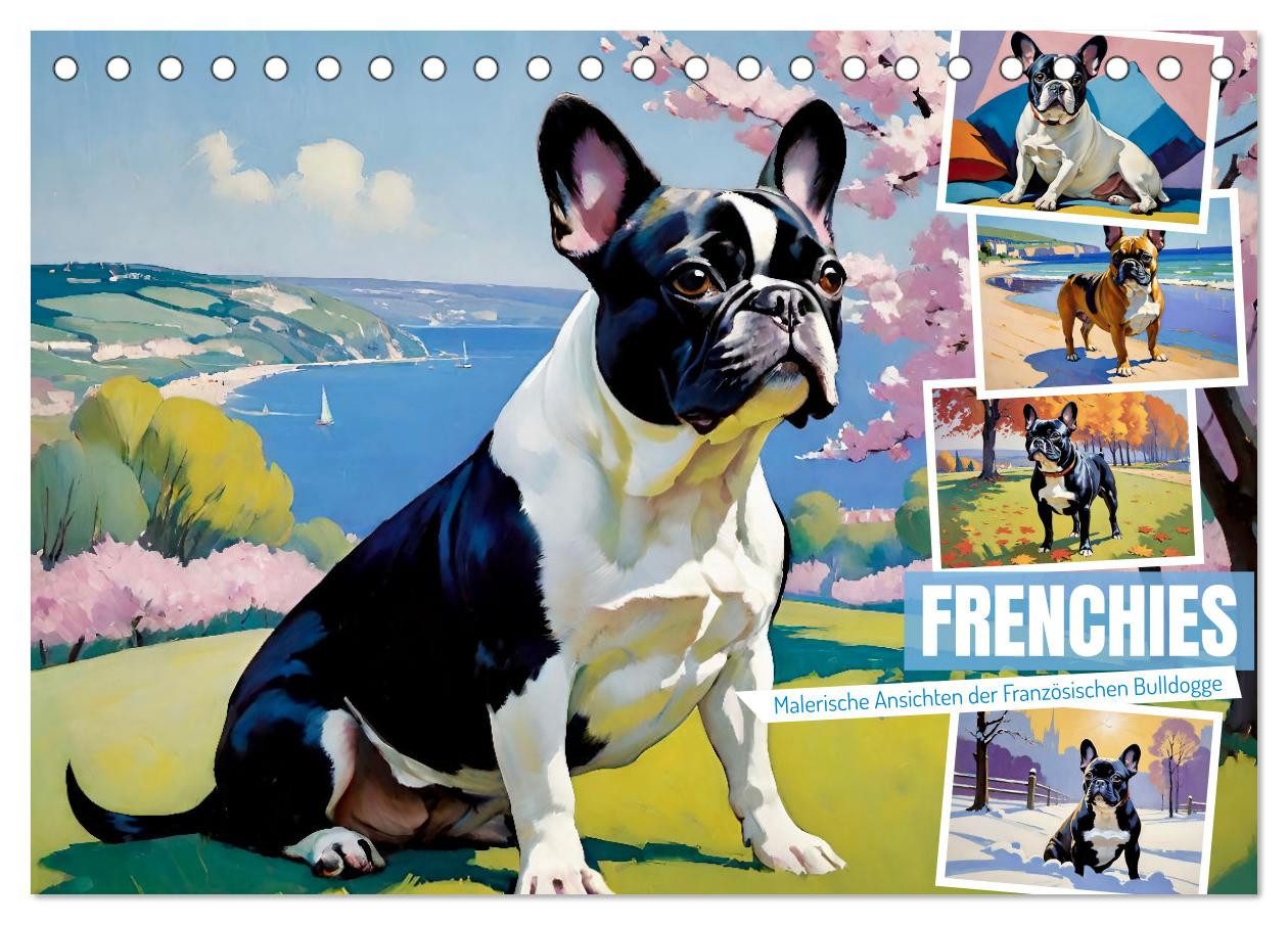 CALVENDO Wandkalender Frenchies (Tischkalender 2027 DIN A5 quer), CALVENDO Monatskalender