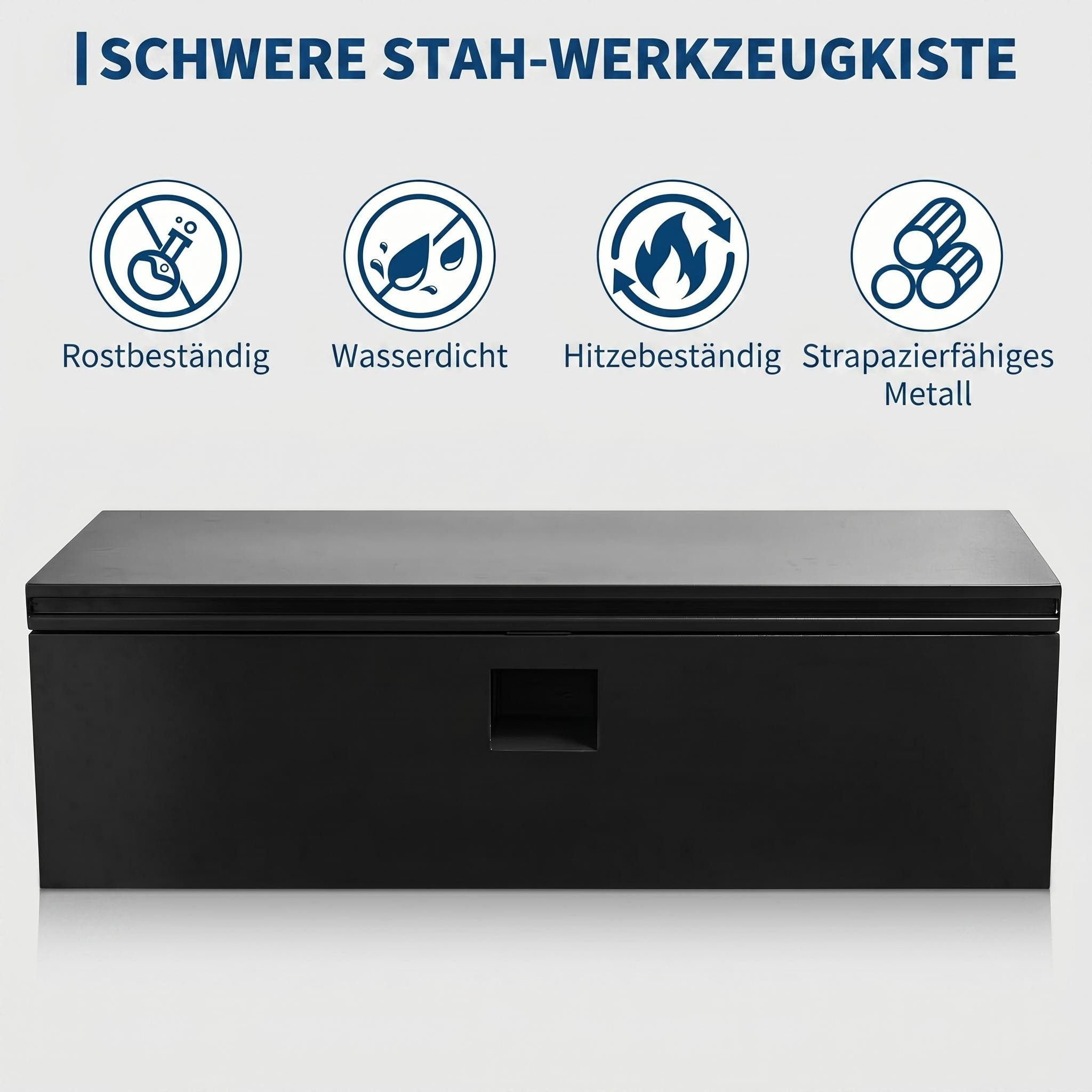 GarveeMore Werkzeugbox Schwerlast-Stahlwerkzeugkiste, Wasserdicht & Rostschutz, mit Gasdruckfeder & ergonomischen Griffen, für LKW – Bild 4 von 5