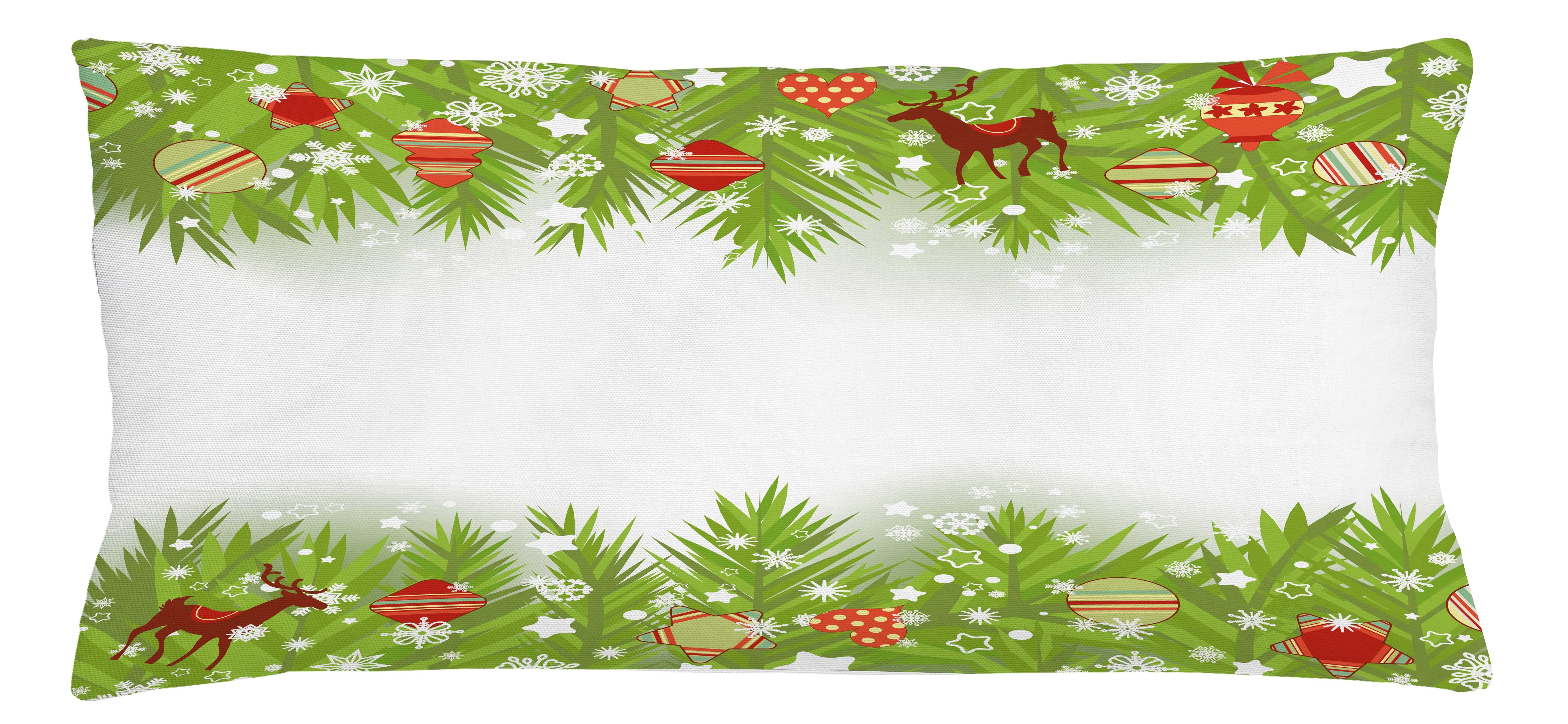 (1 Kissenbezüge Druck, Farbfesten Abakuhaus Stück), Nadel Baum Noel Weihnachten mit Kissenhülle Reißverschluss Beidseitiger Farben