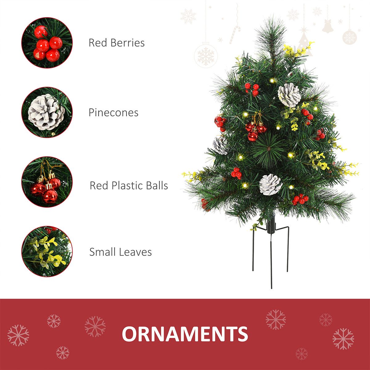 autolock Künstlicher Weihnachtsbaum 2-er Set Weihnachtsbäume mit LED-Lichtern Mini-Christbaum, Künstlichen Weihnachten Tannenbaum Weihnachtsdekoration