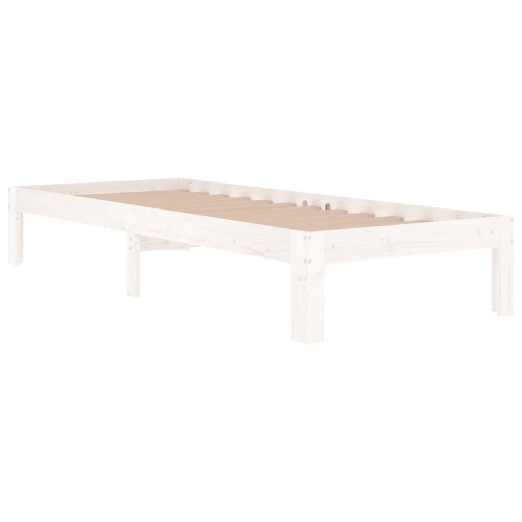 Bett Massivholzbett Weiß 75x190 cm
