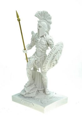 Kremers Schatzkiste Dekofigur Alabaster Deko Figur Kriegsgott Ares mit Speer und Schild 21 cm