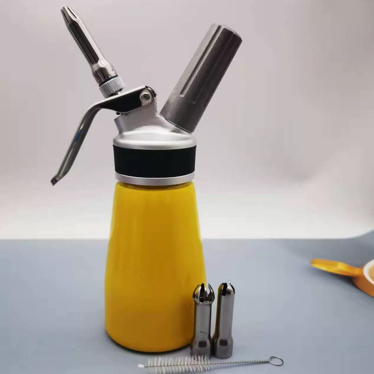 FELIXLEO Sahnesyphon 250ml Sahnespender Edelstahl mit 3 Tüllen und Bürste, (1-tlg)