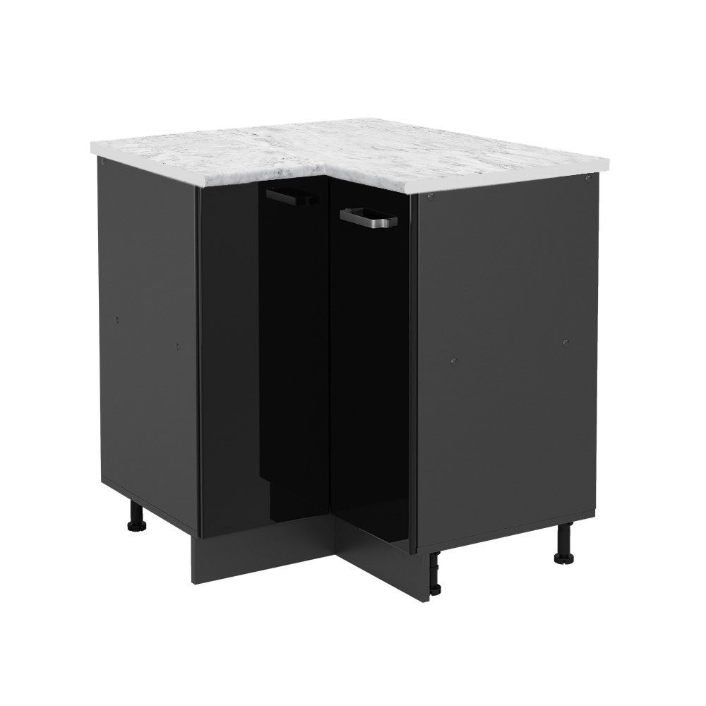 Vicco Eckunterschrank R-Line, Schwarz Hochglanz/Anthrazit, 75.6 günstig online kaufen
