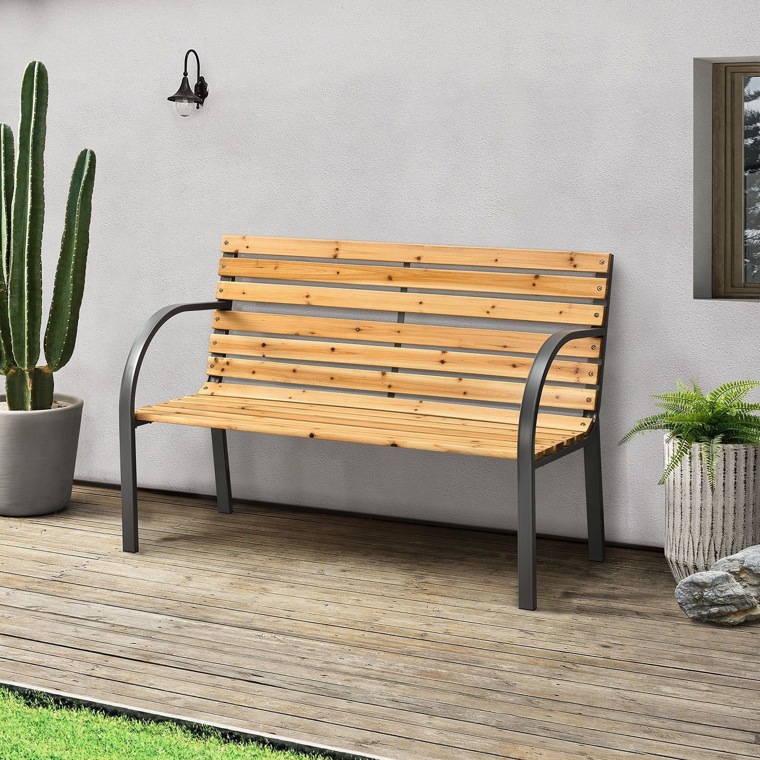 Juskys Gartenbank Modena, bequeme Rückenlehne, wetterfeste günstig online kaufen