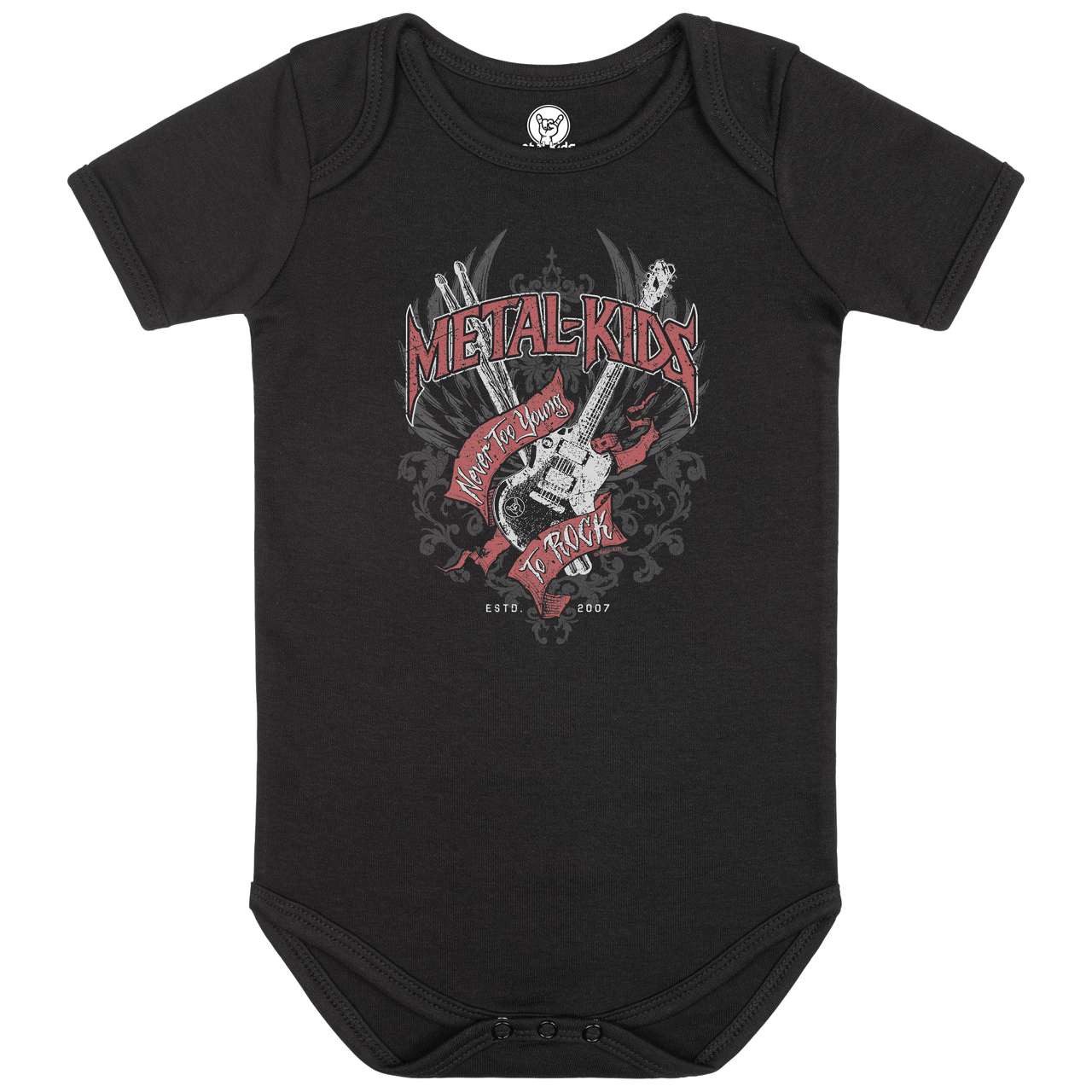 Kurzarmbody Never too young to rock - Baby Body