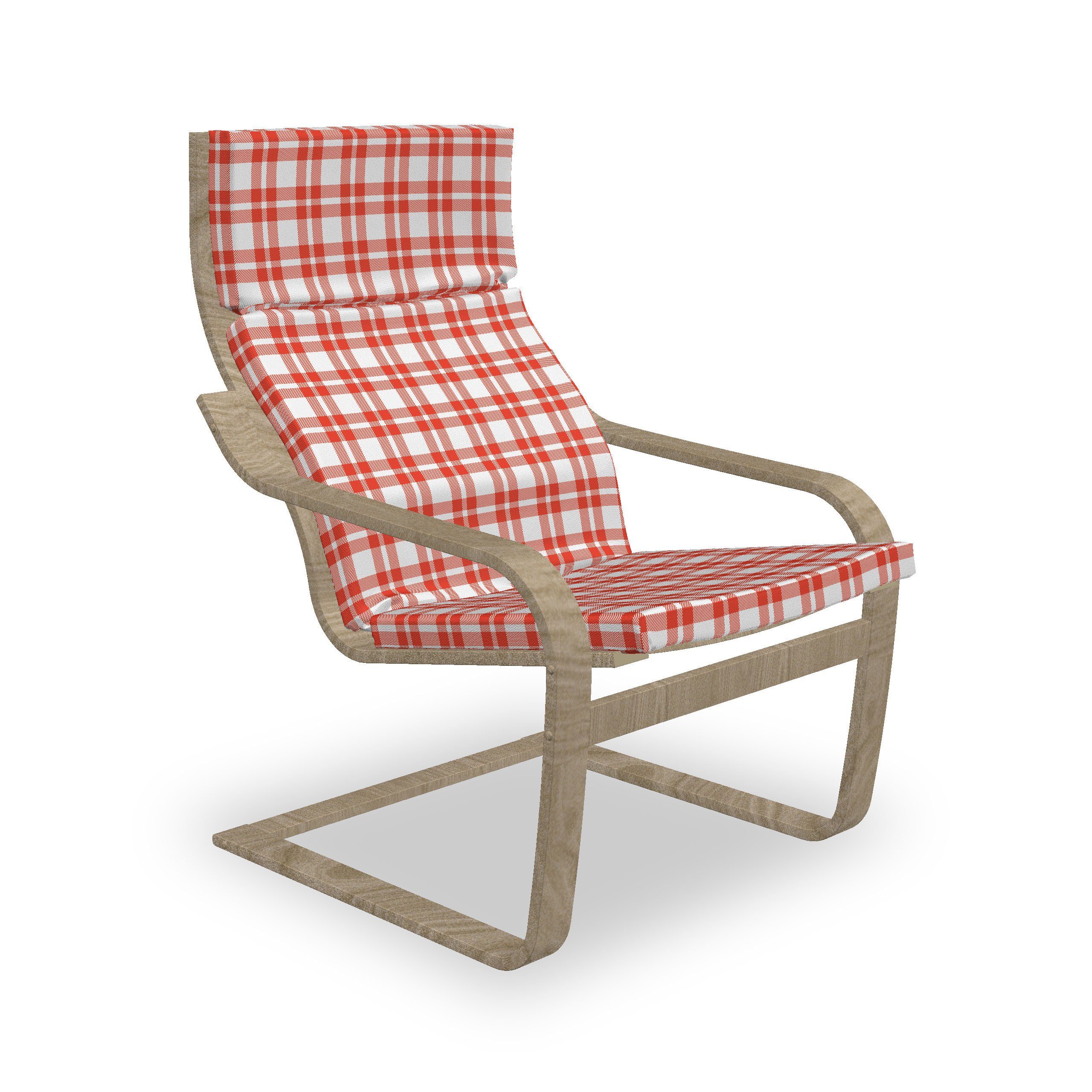 Abakuhaus Stuhlkissen Sitzkissen mit Stuhlkissen mit Hakenschlaufe und Reißverschluss, rot-Weiss Geometrische quadratische Form