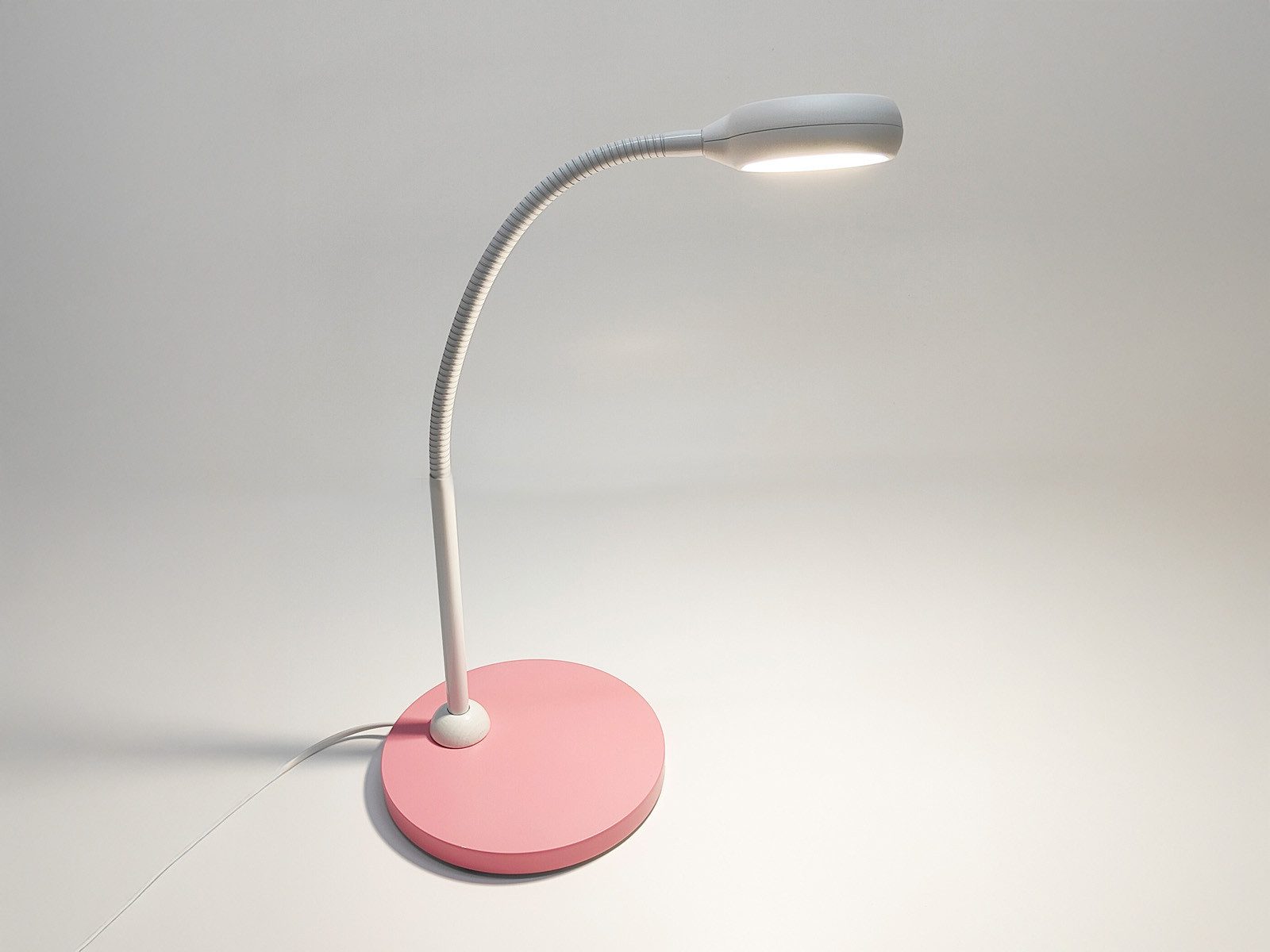 niermann LED Schreibtischlampe, Flexarm, LED wechselbar, Warmweiß, Leselampe Bett und Nachttisch-Lampe mit Holz-Fuß & Schwanenhals, 43cm