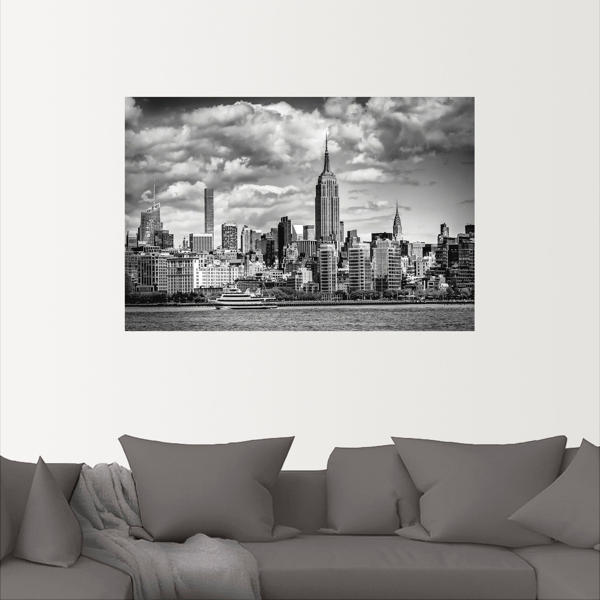 Wandaufkleber New Poster Wandbild Größen St), Alubild, Manhattan, (1 Artland oder in Midtown versch. York als Leinwandbild,