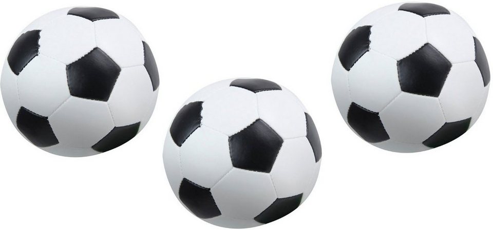 Lena® Softball Soft-Fußbälle, 3er-Set, 10 cm, weiß/schwarz