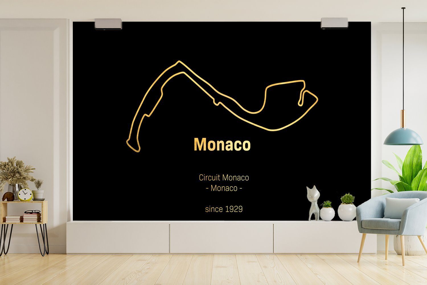 Monaco, Tapete Schlafzimmer, Vinyl - Rennstrecke bedruckt, Wohnzimmer, Kinderzimmer, - MuchoWow Wallpaper Matt, Fototapete F1 (6 für St),