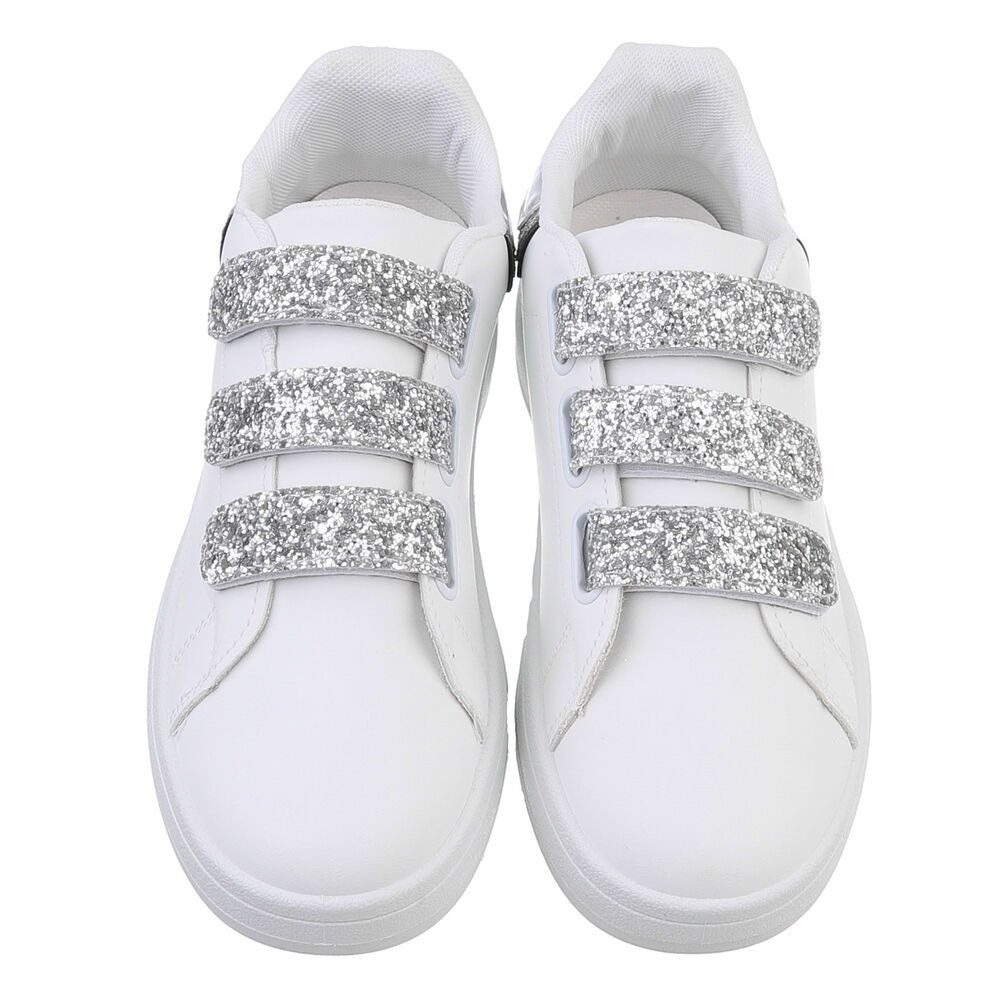Ital-Design Damen Low-Top Freizeit Sneaker (88519278) Flach Sneakers Low in Weiß