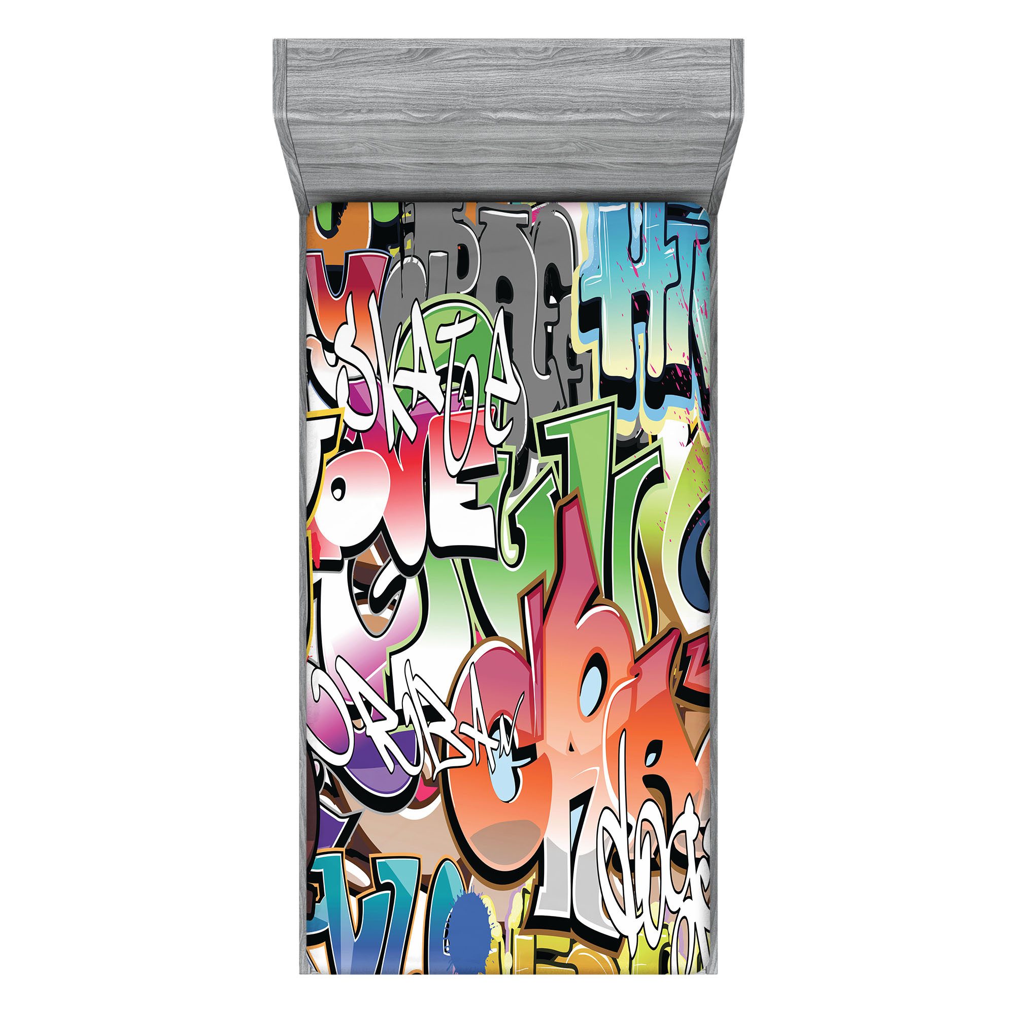 Abakuhaus Натяжні простирадла Soft Dekorativer Stoff Bettwäsche Rund-um Elastischer Gummizug, urban Graffiti Blockbuster Schlagwörter