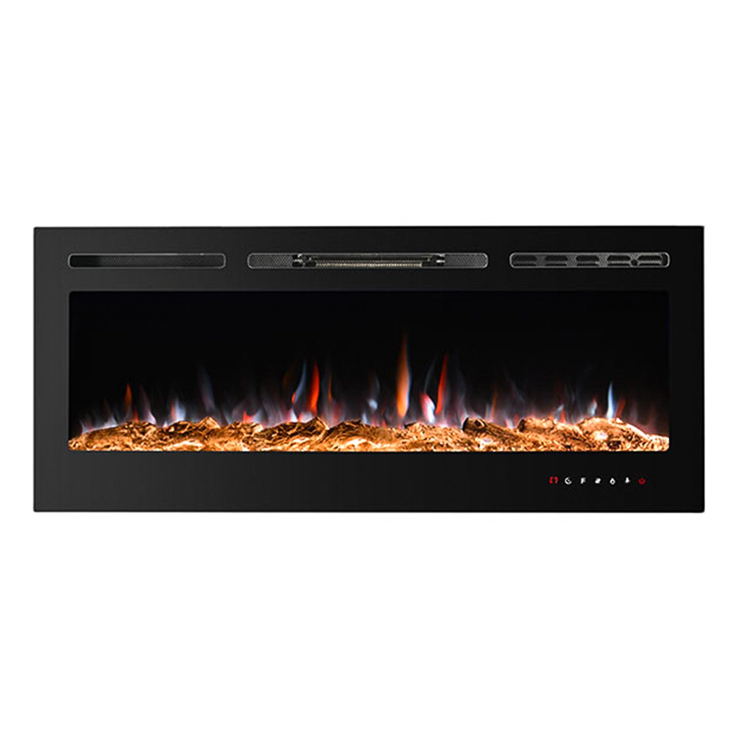 DARDVORLAG Elektrokamin Wandkamin 3D Elektrischer Kamin, 9 Farbmodi 1800W Kaminofen, 130 x 15 x 55cm