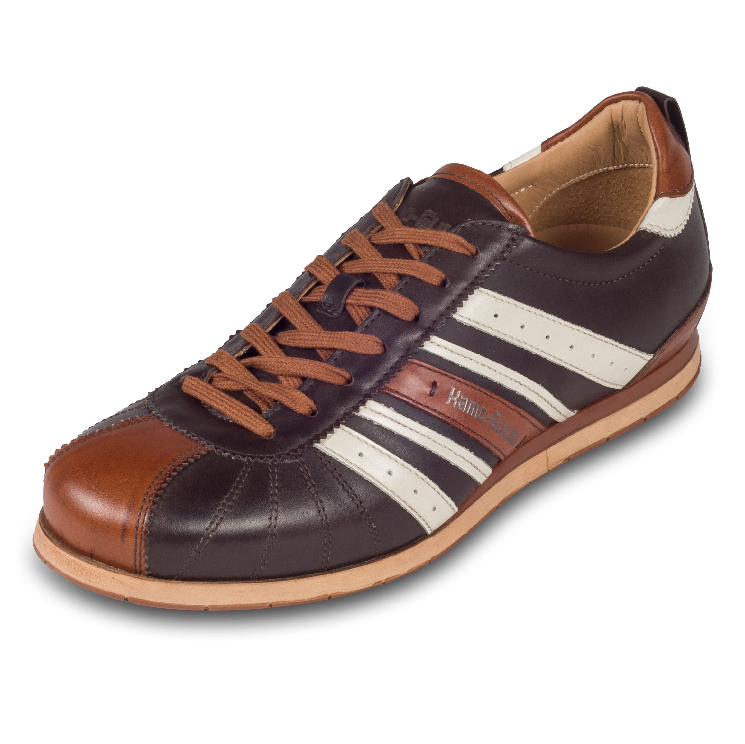 Kamo-Gutsu Herren Sneaker Leder braun - TIFO-049 brown tdm - cognac Sneaker Handgefertigt in Italien