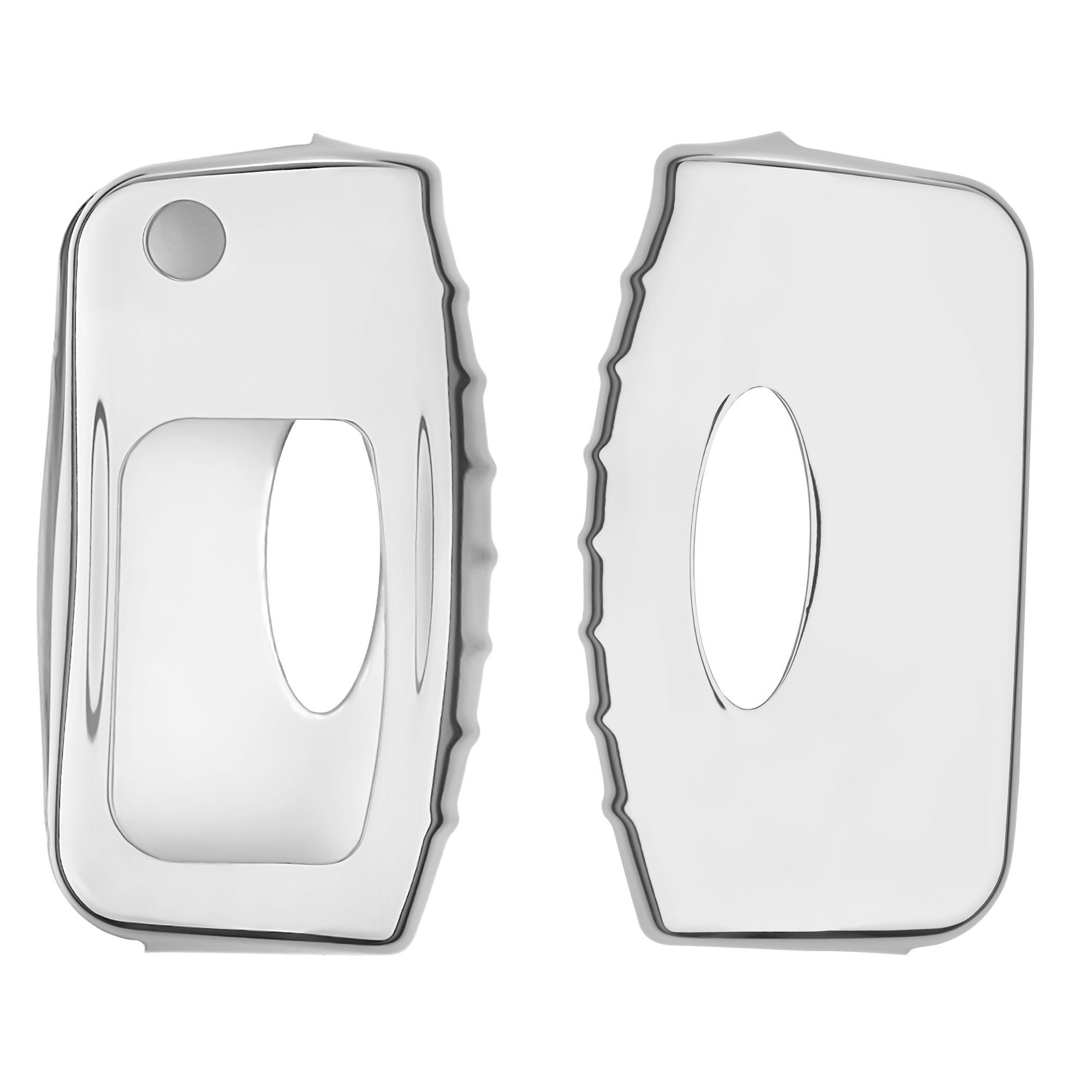 kwmobile Schlüsseltasche Autoschlüssel Hülle für Ford, TPU Schutzhülle Schlüsselhülle Cover für Ford Hochglanz Silber | Schlüsseltaschen