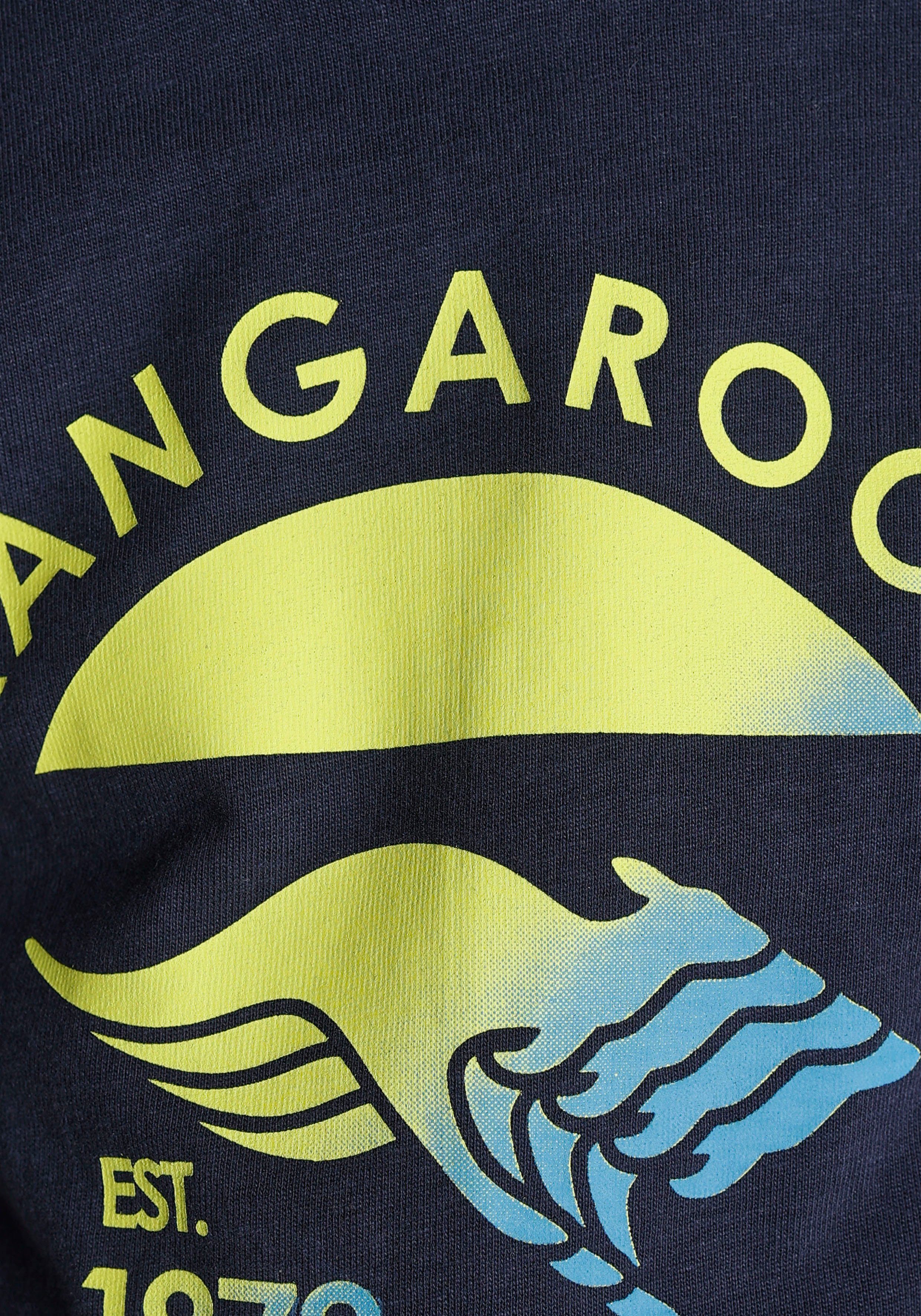 KangaROOS Langarmshirt Shirt für kleine Jungen Kapuzenshirt mit Print