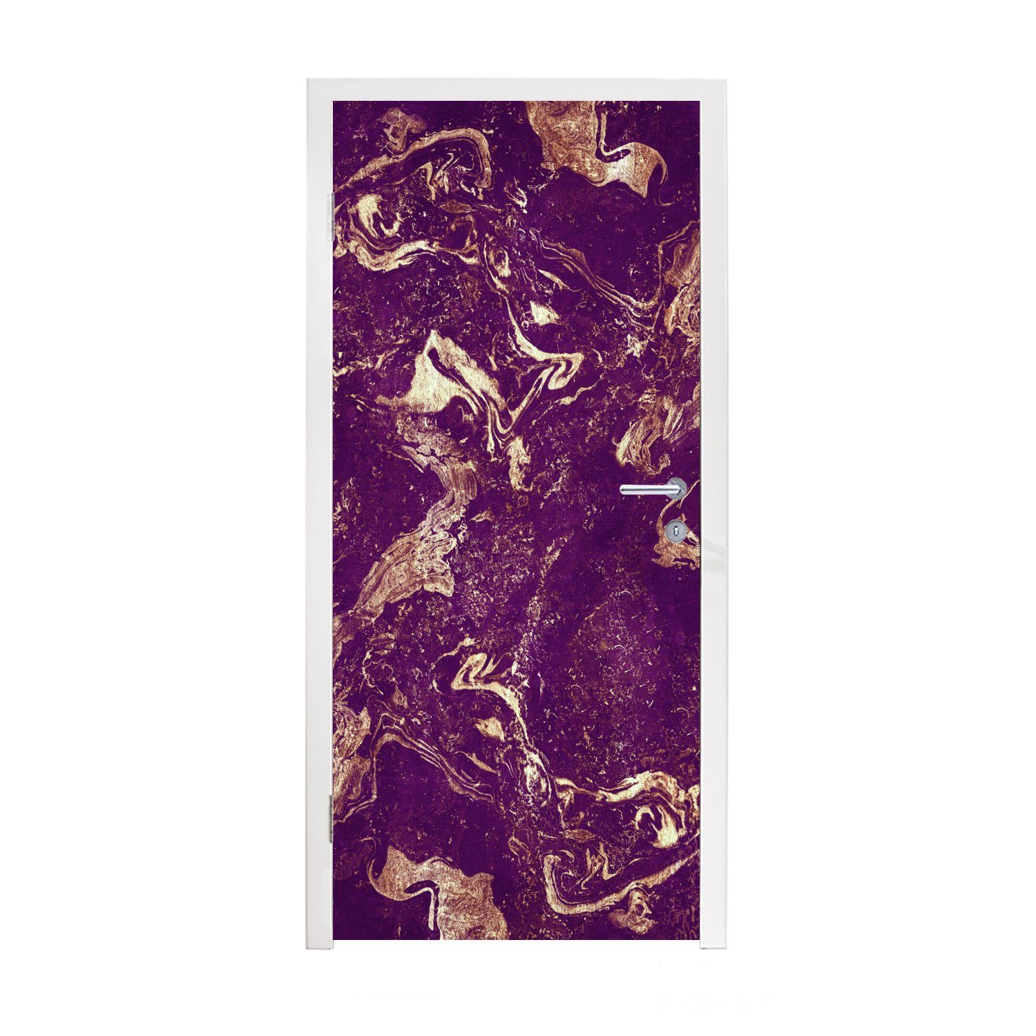 MuchoWow Türtapete Naturstein - Kalkstein - Gold, Matt, bedruckt, (1 St), Fototapete für Tür, Türaufkleber, 75x205 cm
