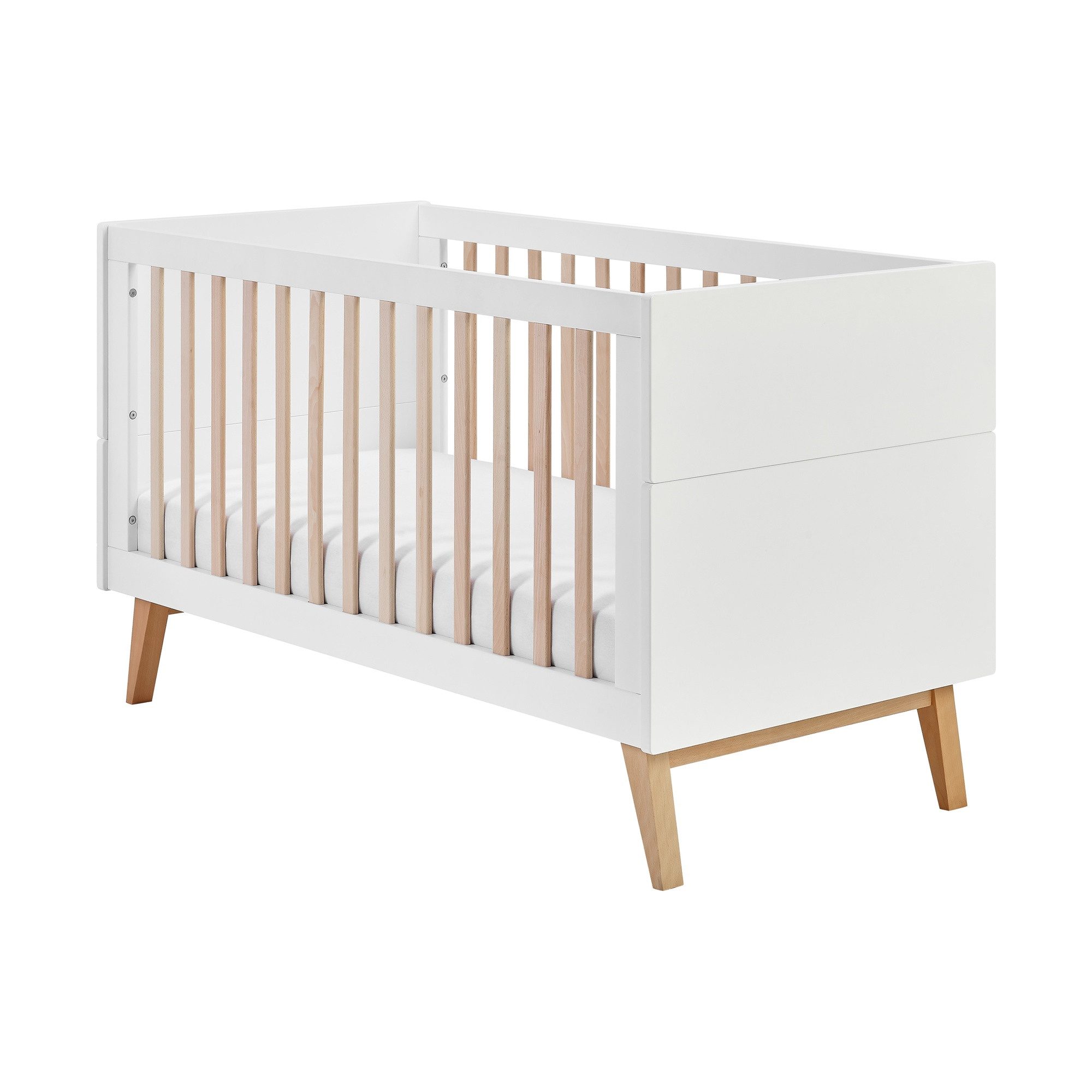 Raumhirsch Furniture Babybett Skandinavisches Babybett SWING 140x70 cm mit Juniorbett-Funktion, Liegefläche 140 x 70 cm, skandinavisches Design, Sicherheitsgeprüft