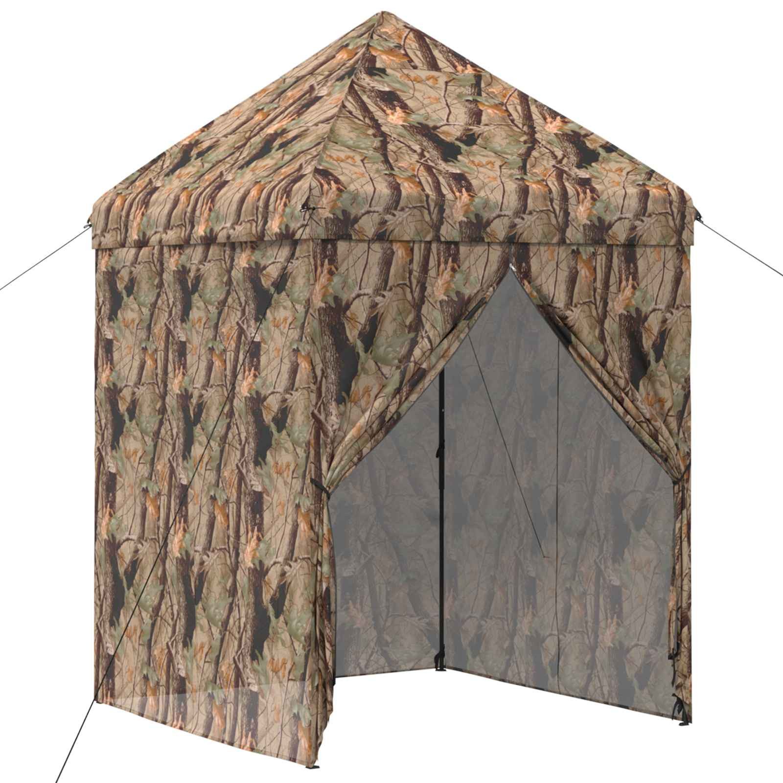 vidaXL Partyzelt Pop-up Pavillon mit 4 Seitenwänden 2 x 2 m Wald-Tarnfarbe