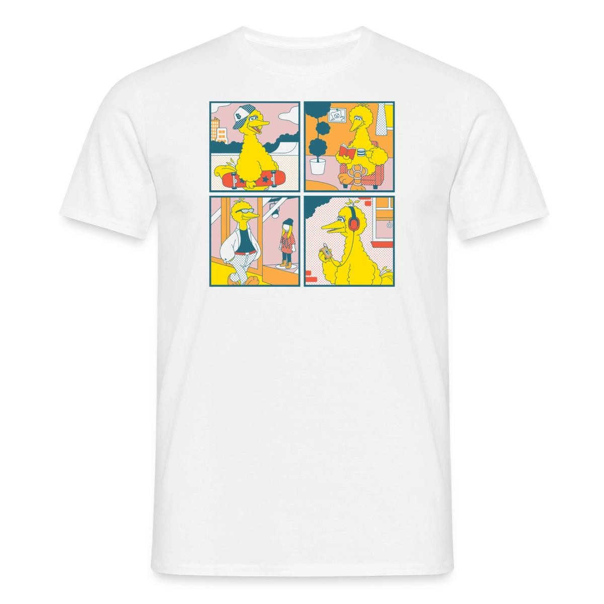 Spreadshirt T-Shirt Sesamstraße Bibo Comic Kacheln Männer T-Shirt (1-tlg)