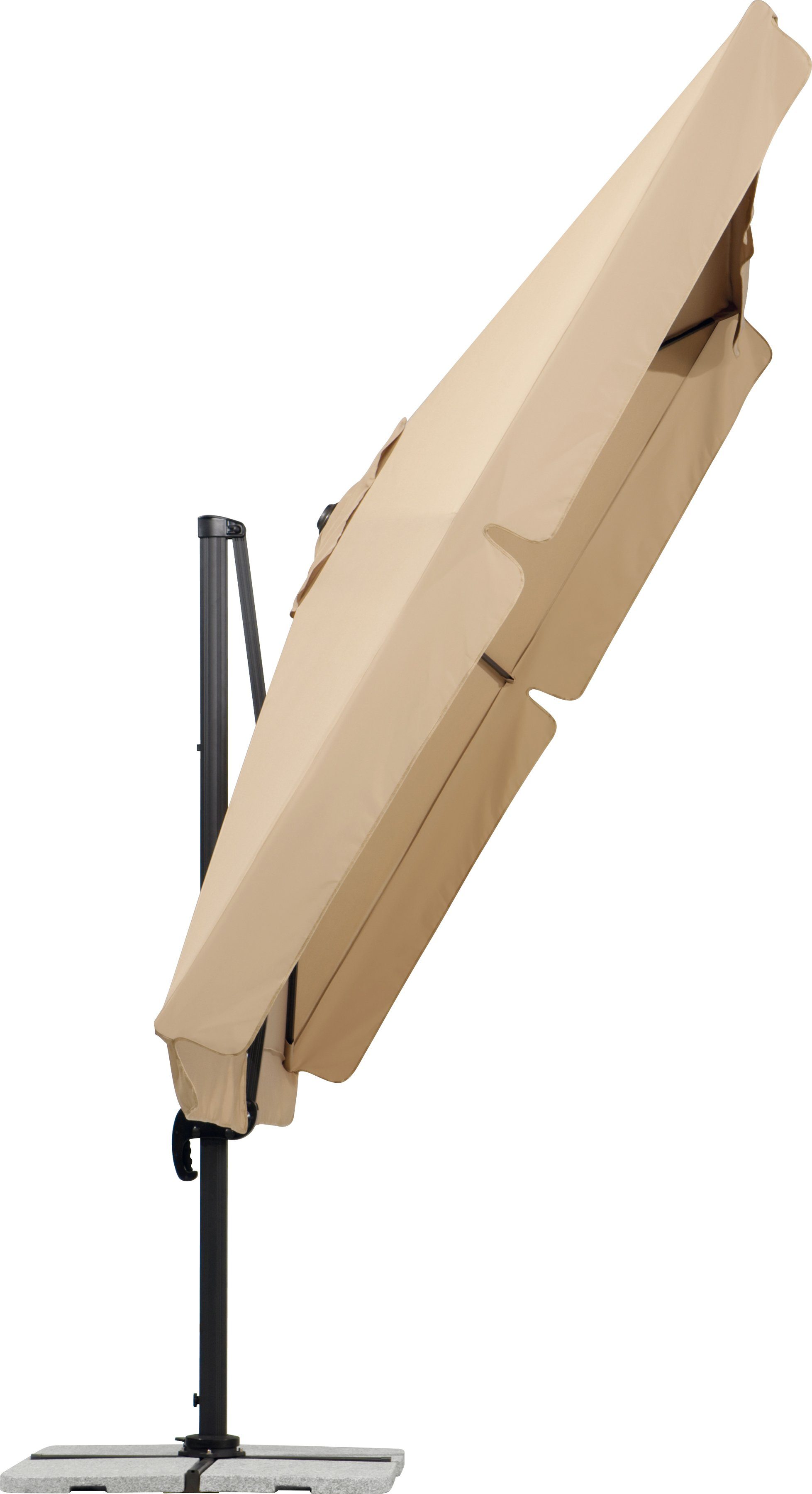 Schneider Schirme Ampelschirm Rhodos, LxB: 300x300 cm, mit Schutzhülle und Schirmständer, ohne Wegeplatten