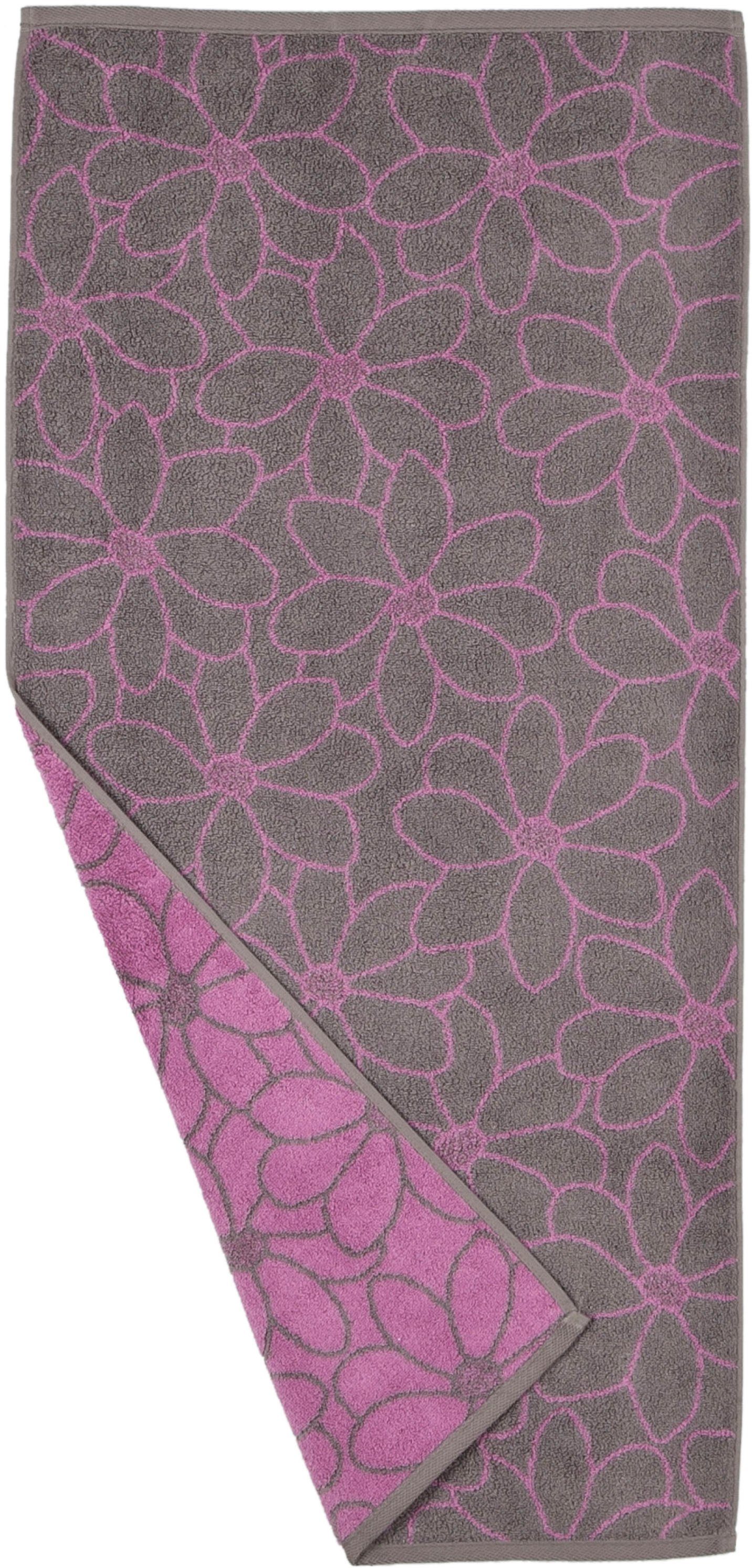 feinster Flanell-Mauve Blütenfond, Mako-Baumwolle ROSS (2-St), Frottier aus Handtücher