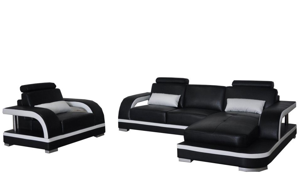 JVmoebel Ecksofa, Eck Sofa Sitz Leder L Ecke Garnitur Polster Form Couch Sessel