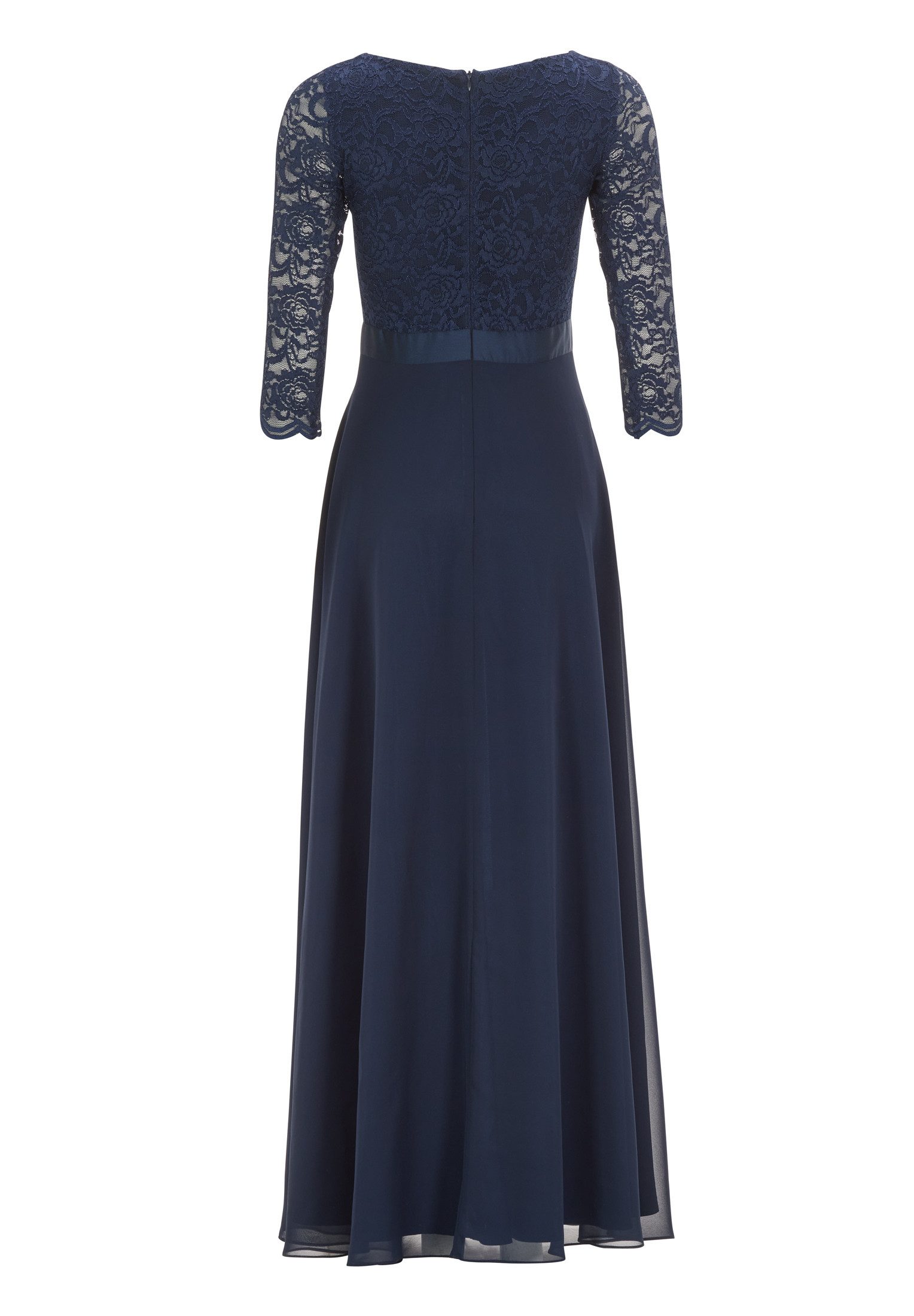 SWING Abendkleid - Abendkleid aus Spitze und Chiffon mit ¾ Arm Taillierte Passform mit ausgestelltem Rockteil