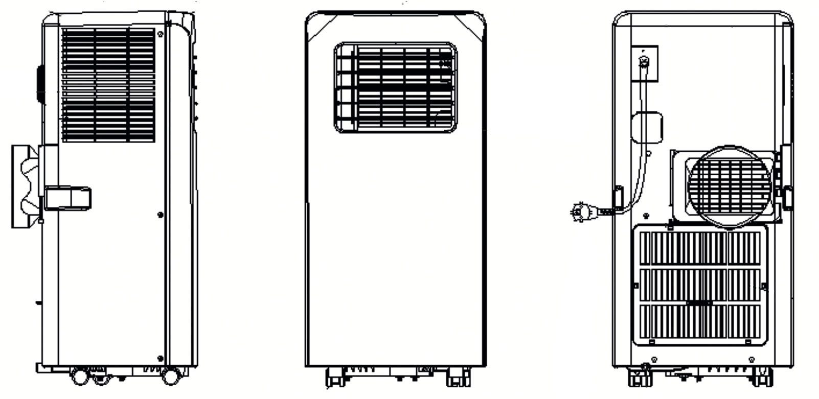 Sonnenkönig Fresco 90 air conditioner, cooling capacity 9000 Btu/h, up to approx. 30m², energy class A, direct drain, 2 fan speeds, incl. 1.5m exhaust hose