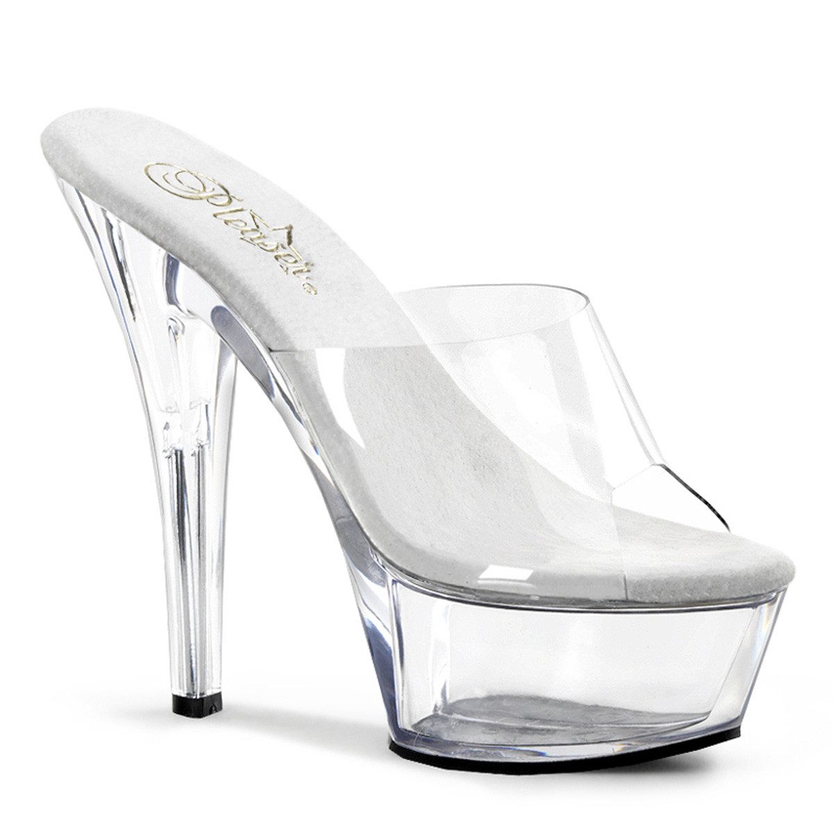 Sale KISS-201 Pleaser High-Heels Plateaupantoletten transparent Größe High-Heel-Stiefel