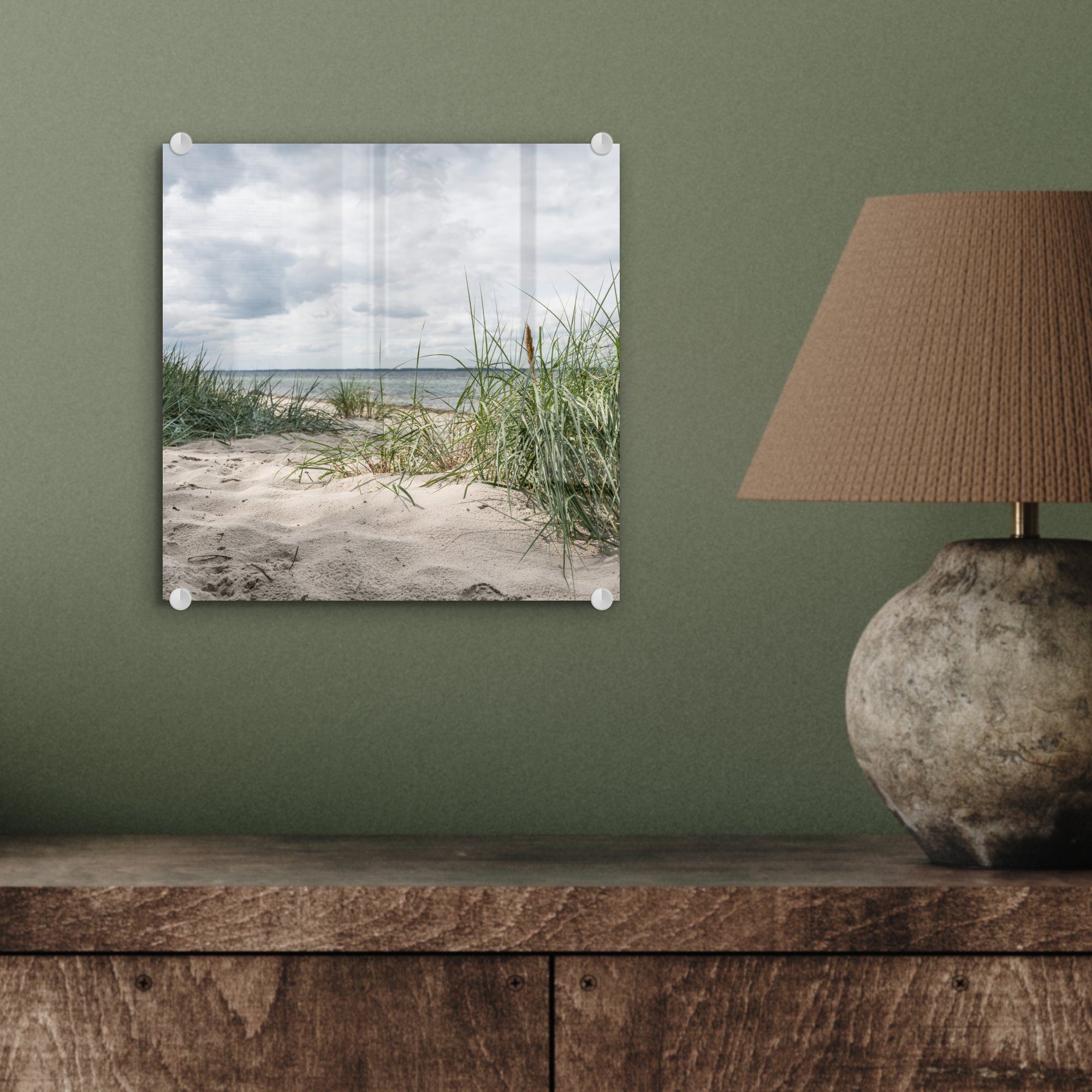 Bilder (1 - Wandbild - Deutschland, - auf auf Sand Glas St), Wanddekoration Glasbilder Acrylglasbild - MuchoWow Pflanzen Foto Glas -