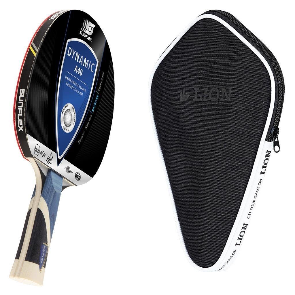 Sunflex Tischtennisschläger Dynamic A40 + Tischtennishülle, Tischtennis Schläger Set Tischtennisset Table Tennis Bat Racket