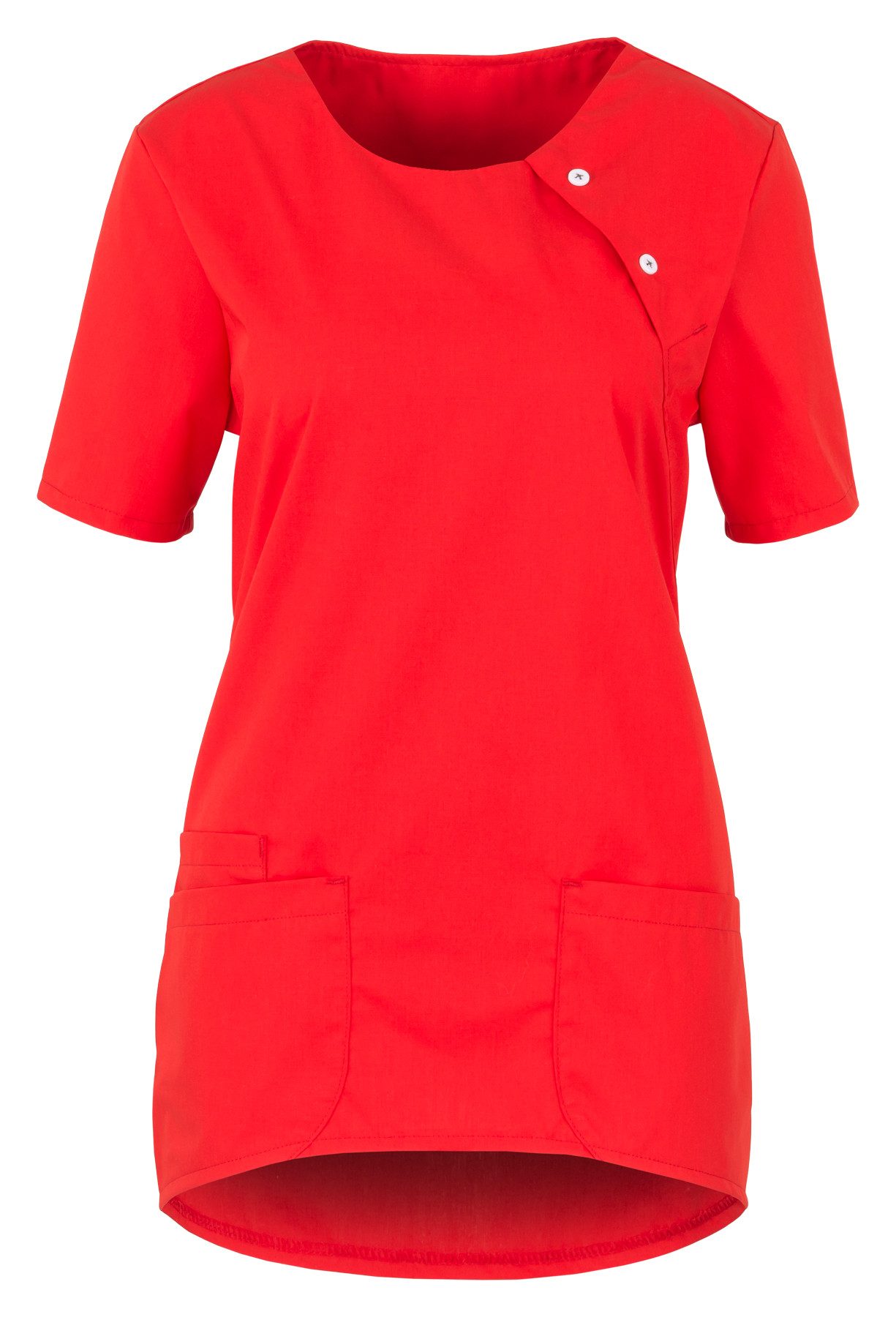 BEB Schlupfbluse beb MEDIZIN/PFLEGE Damen KASACK Kurzarm Rundhals Modern-Fit Rot