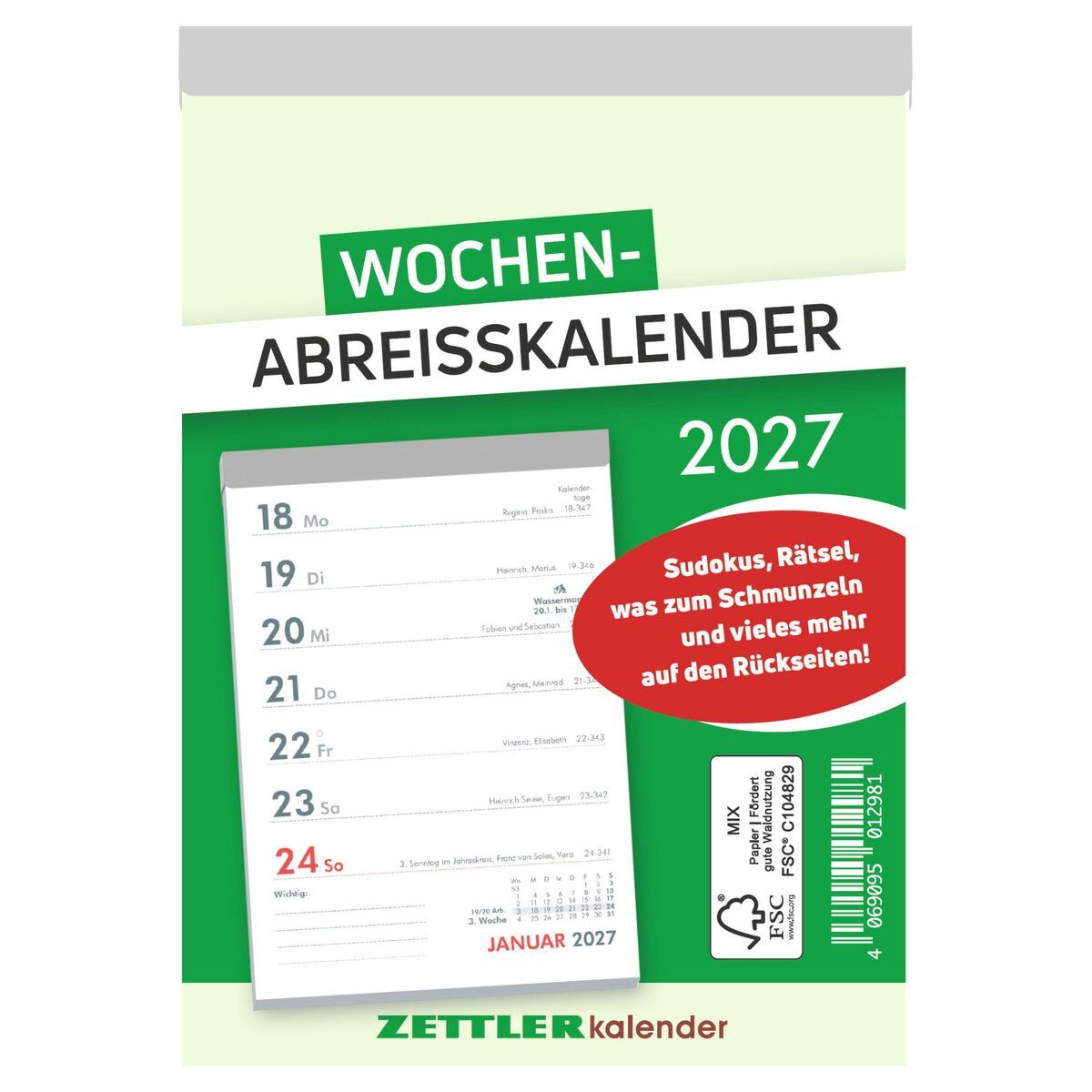 NEUMANN Abreißkalender Wochenabreißkalender 2027