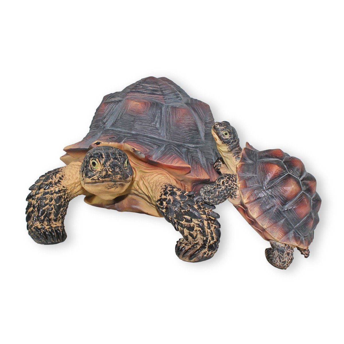 Schildkröten Figuren Schildkröte, Darstellung 2er Set Realistische Deko Tierfigur colourliving Handbemalt, Wetterfest,