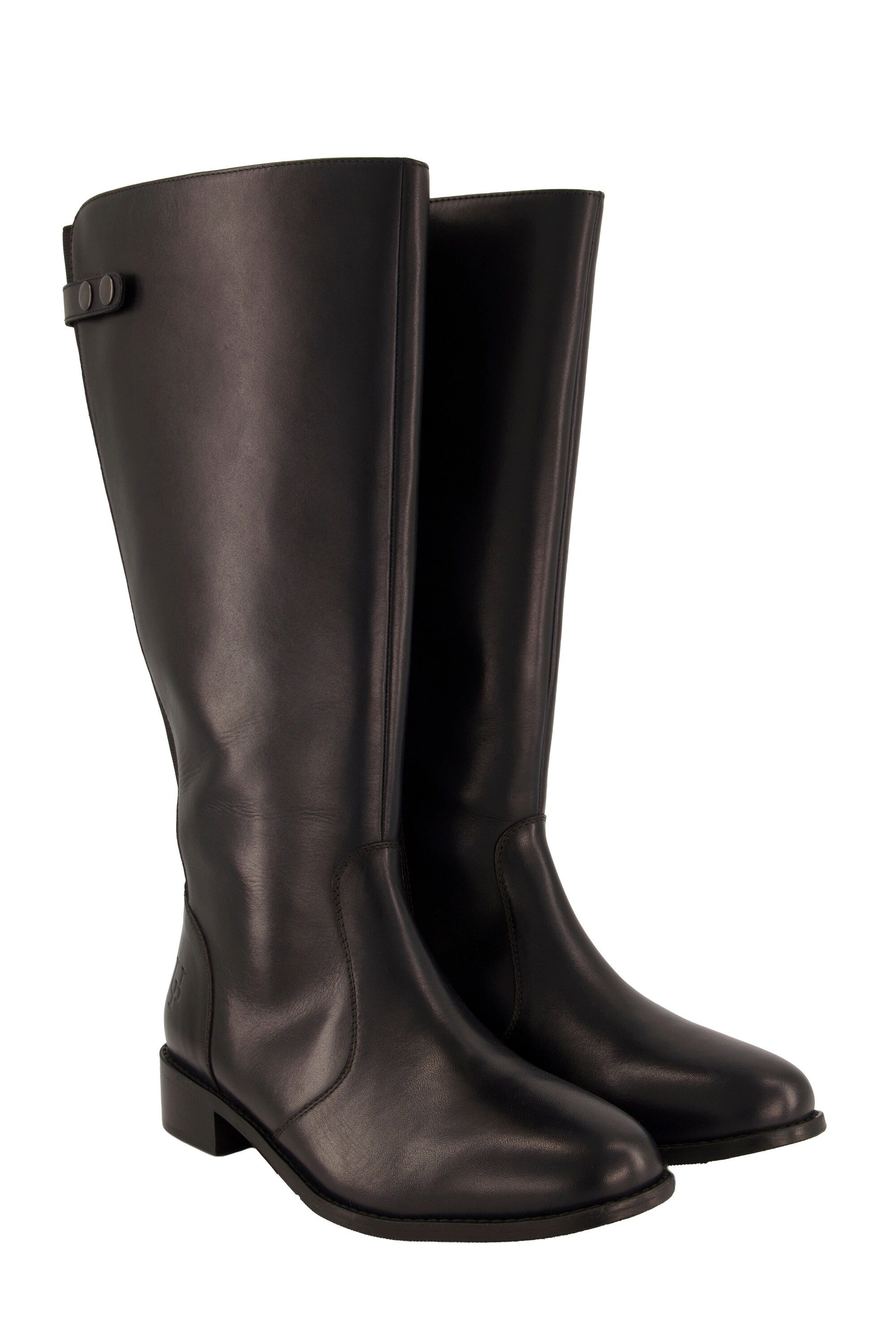 Ulla Popken Lederstiefel XL-Schaft Elastikeinsatz Weite günstig online kaufen