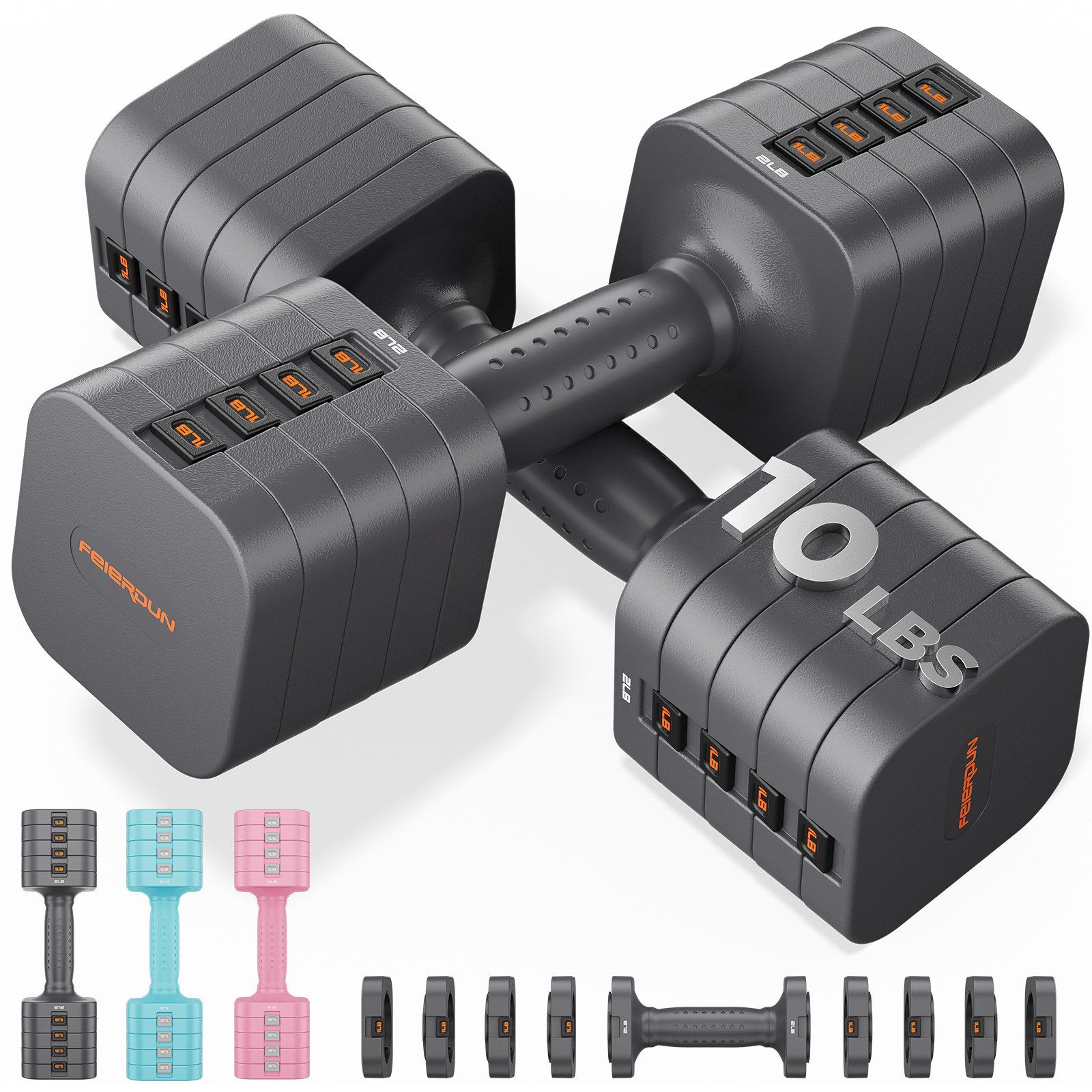 Hantel Verstellbare Hanteln 2er Set, 5-in-1 von 0,9–4,5 kg pro Hantel