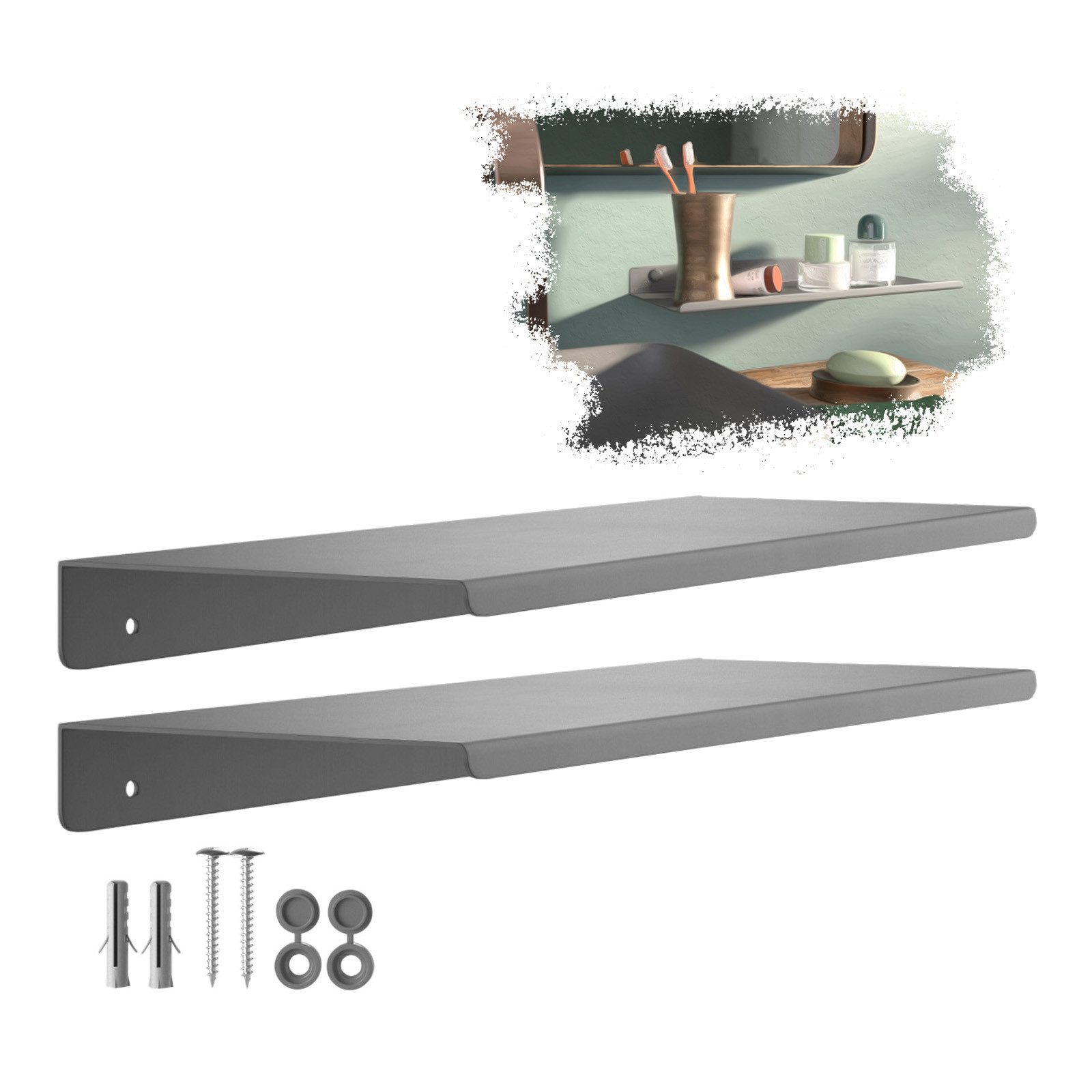 SO-TECH® Wandregal Schweberegal HOVER 35/45 x 13 x 3 cm inkl. Befestigungss günstig online kaufen