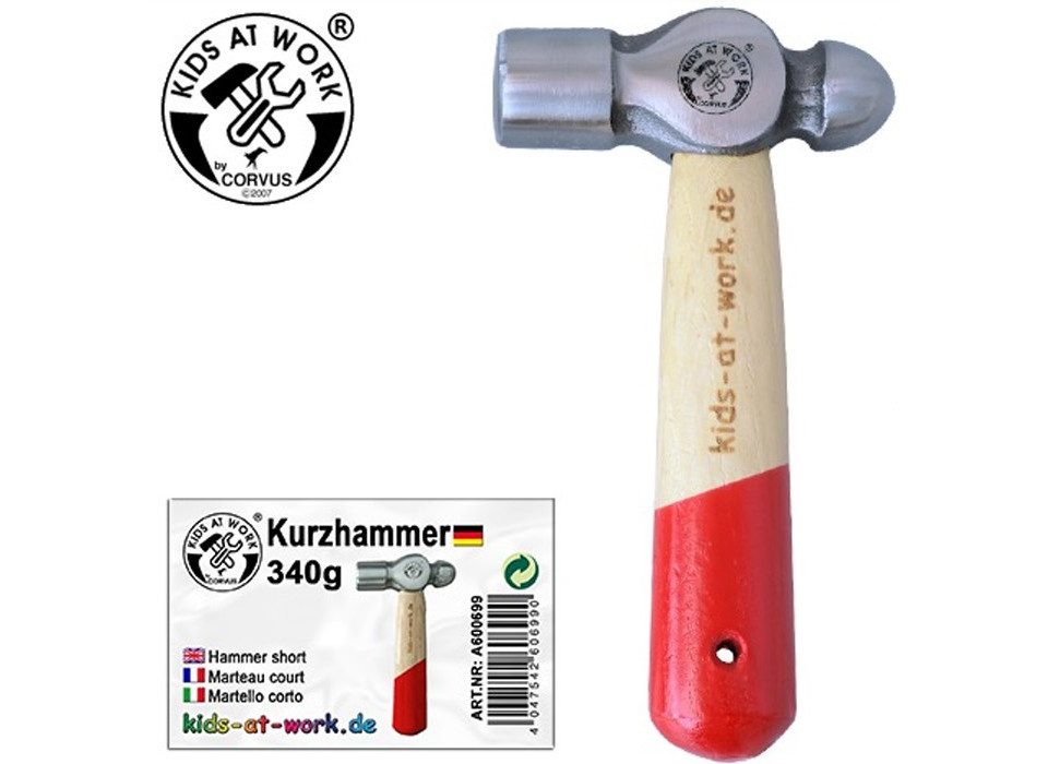 Corvus Spielwerkzeug CORVUS A600699 - Kids at work: Hammer (340g) mit kurzem Stiel (13cm...