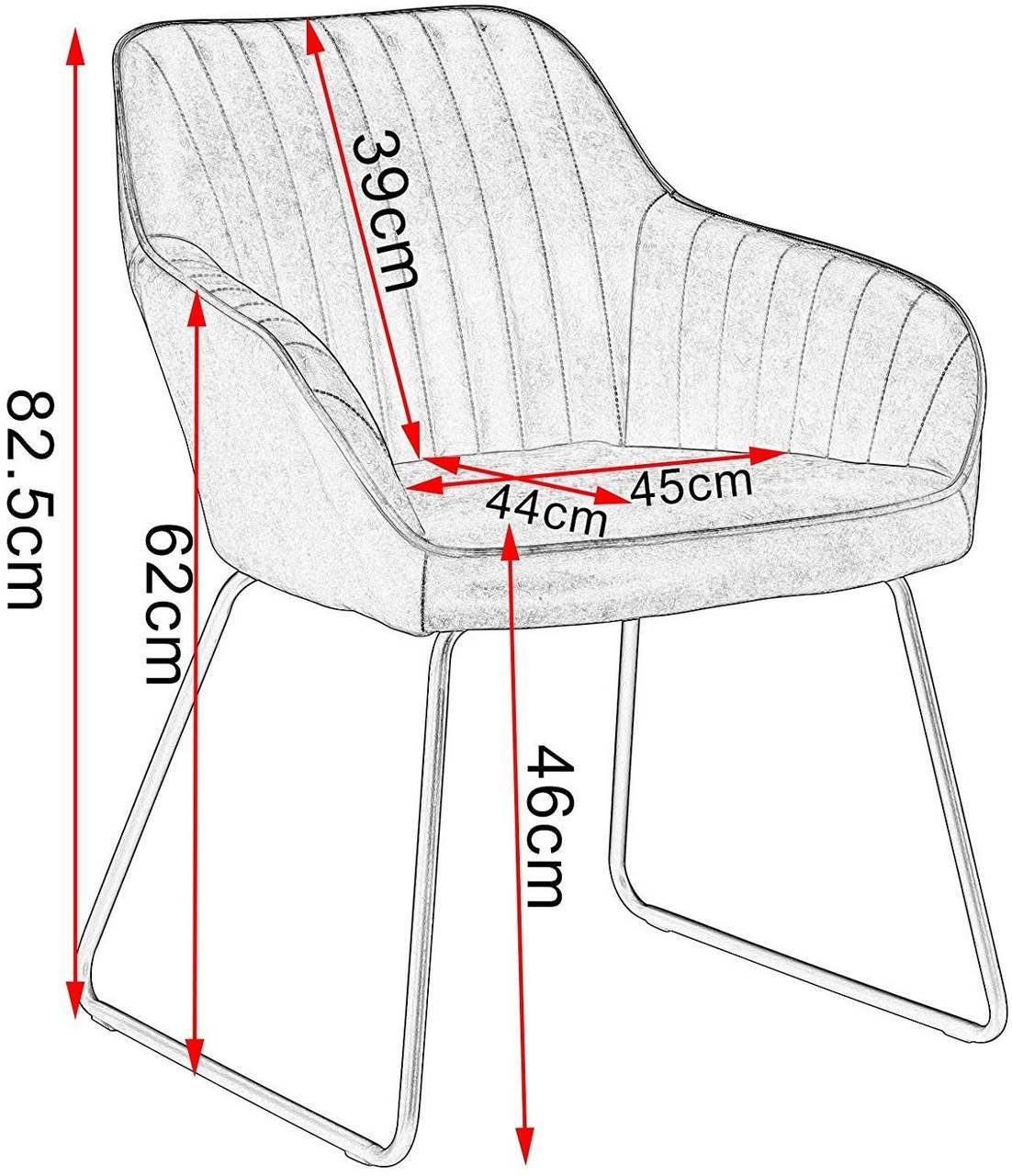 Sitzfläche Sessel aus Beine Blau (1 Gold aus Samt Esszimmerstuhl St), Woltu Metall