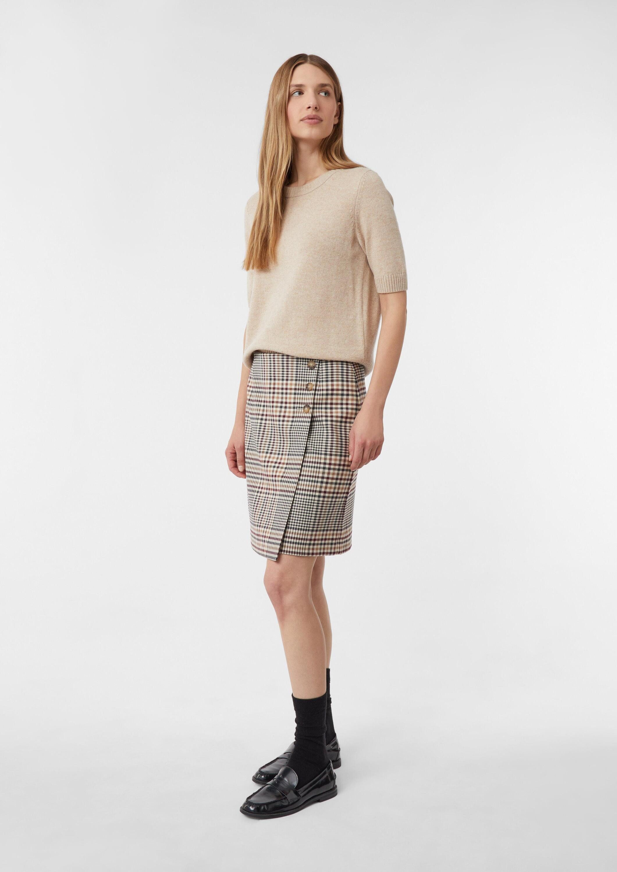 comma Minirock Rock Kurzer Karo-Rock in Wickel-Optik