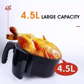Cheffinger Heißluftfritteuse, 4,5 L 1400W Airfryer Heißluftofen Pommes