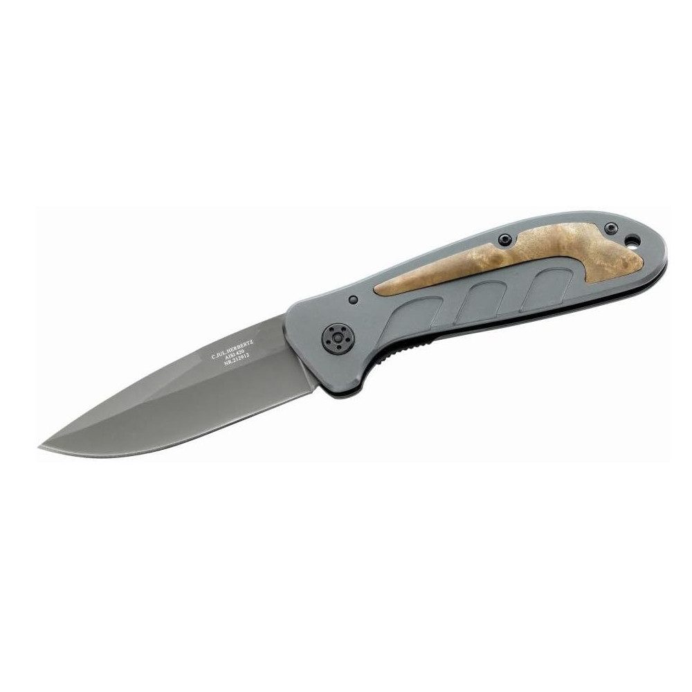 Herbertz Taschenmesser Taschenmesser, AISI 420, Aluminium, Wurzelholz, Clip, (Taschenmesser, AISI 420, Aluminium, Wurzelholz, Clip)